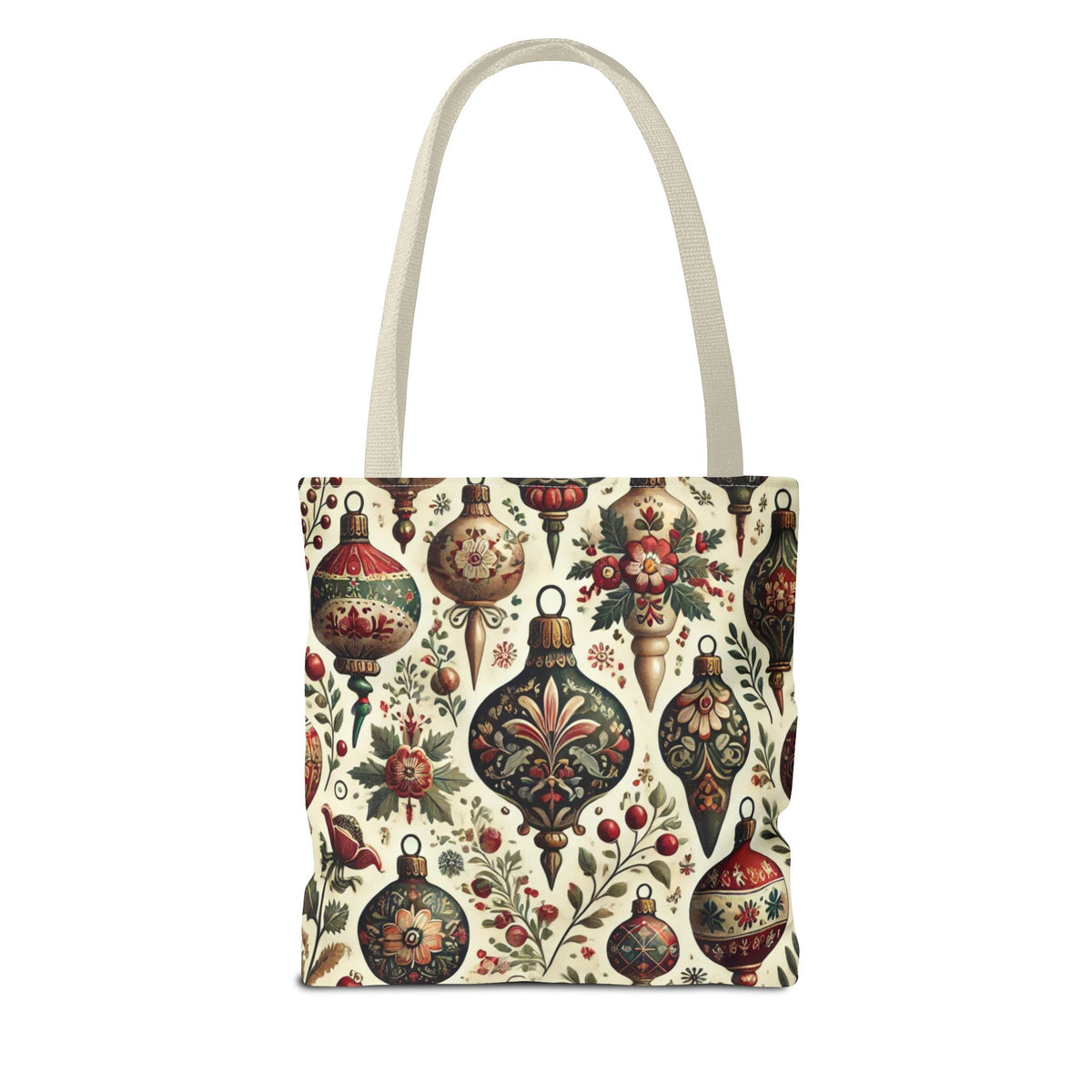 Vintage Christmas Bulbs Festive Holiday Tote Bag
