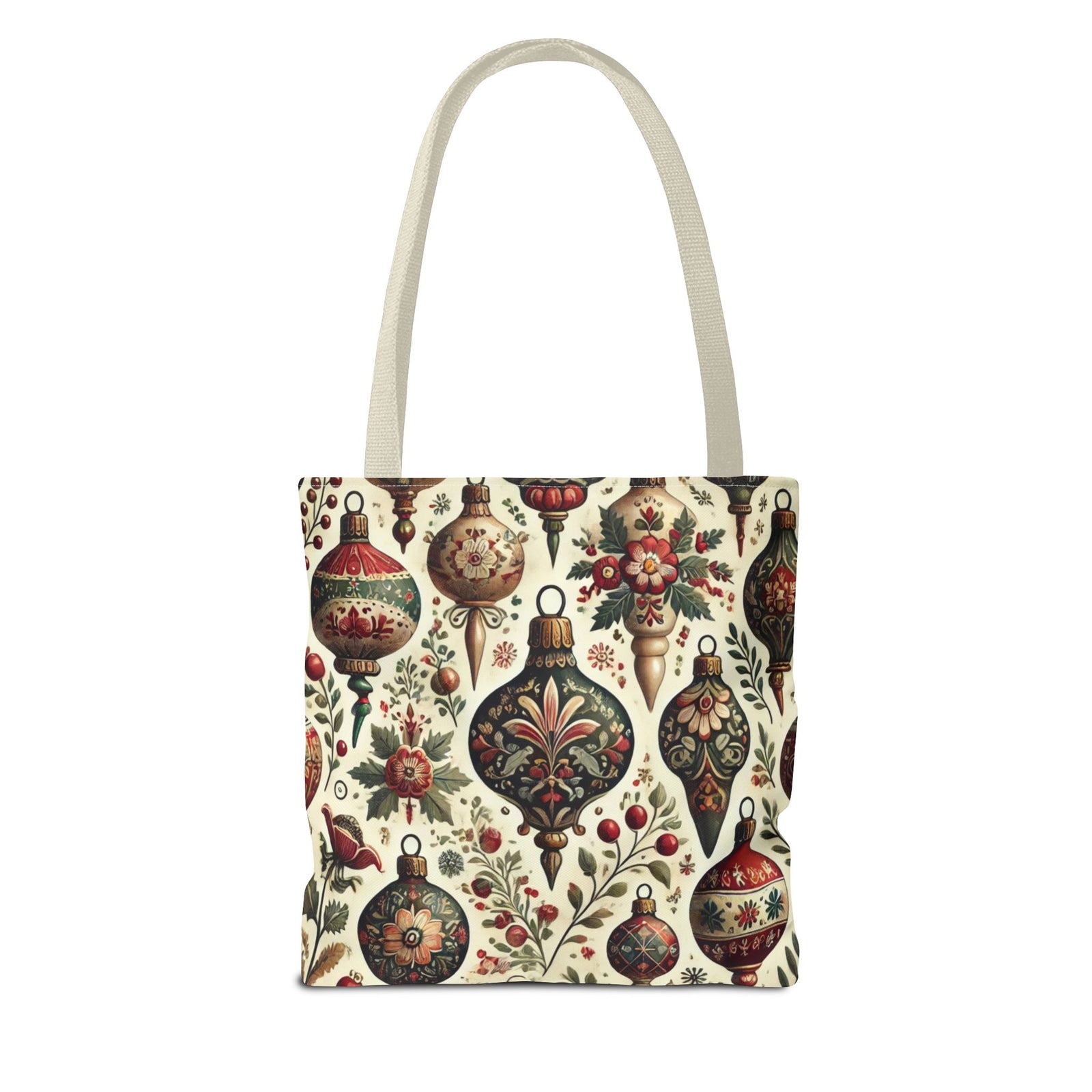 Vintage Christmas Bulbs Festive Holiday Tote Bag