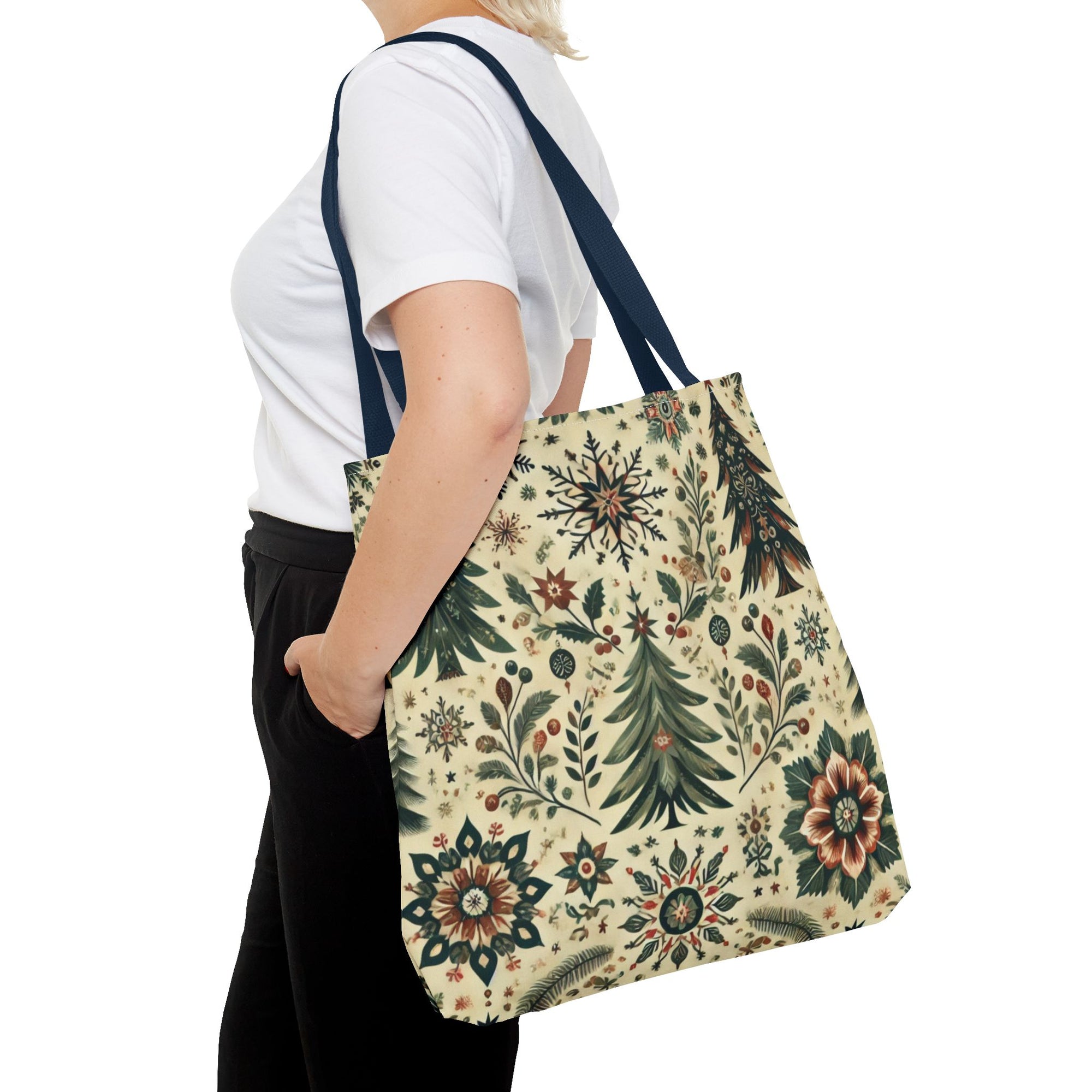 Vintage Retro Christmas Tree Holiday Tote Bag