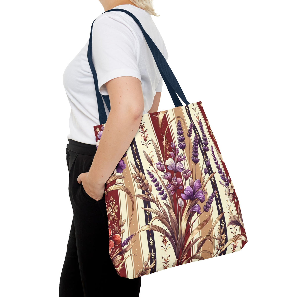 Lavender Floral Pattern Tote Bag