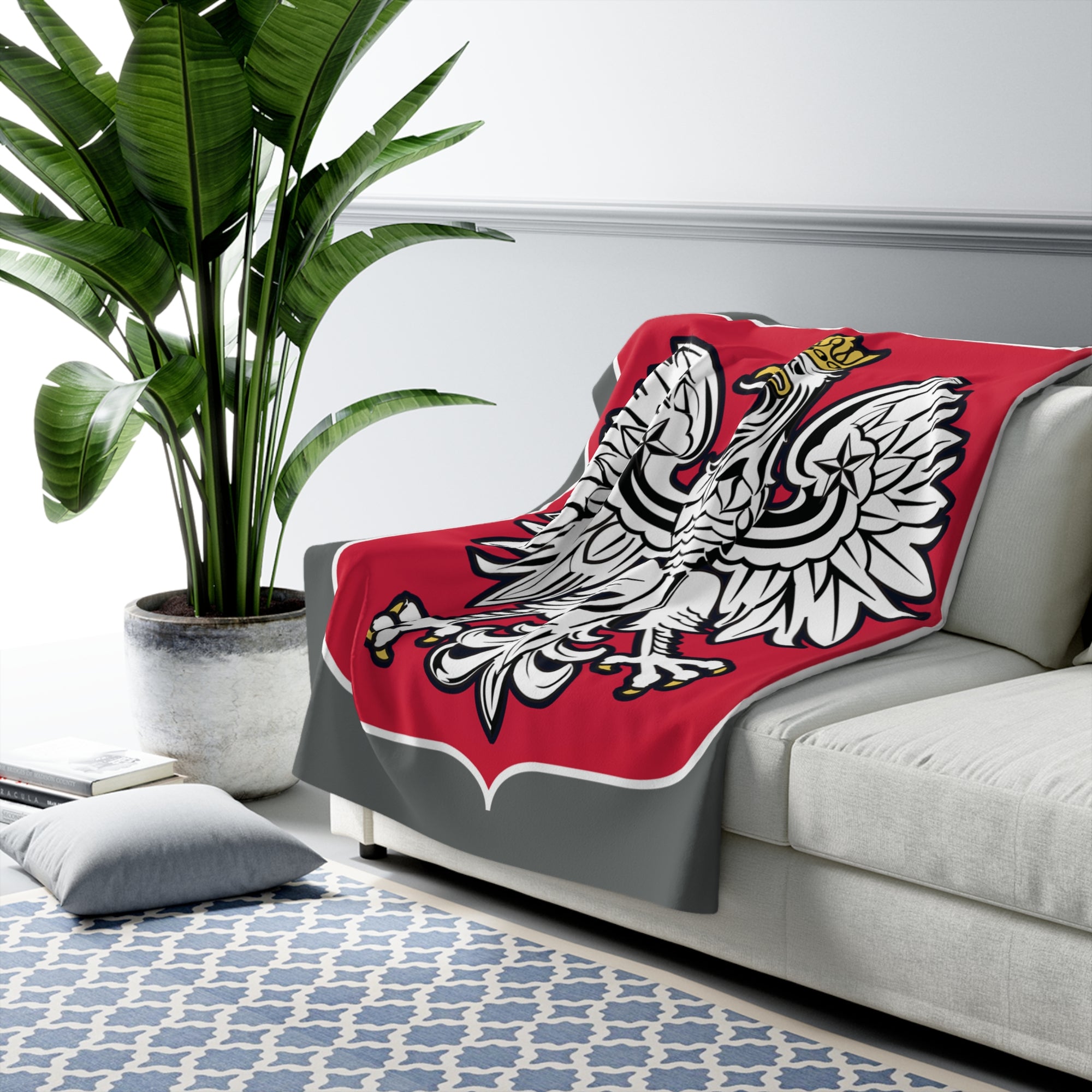 Poland Coat of Arms Sherpa Fleece Blanket