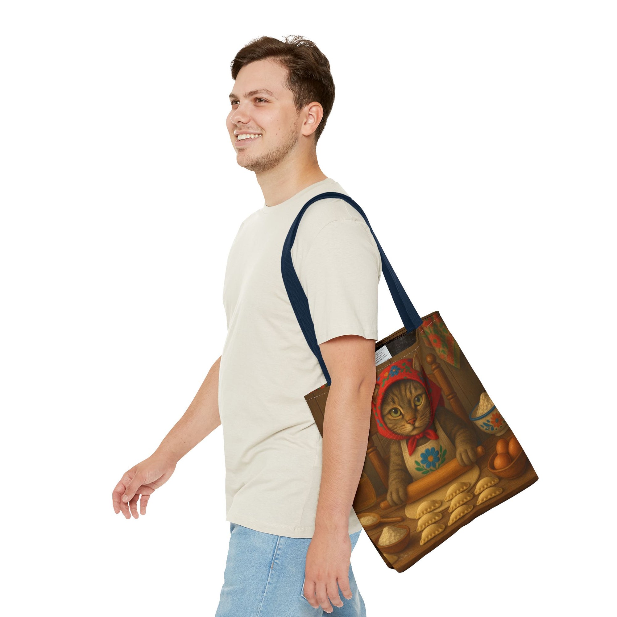 Slovak Babka Cat Making Pirohy Tote Bag