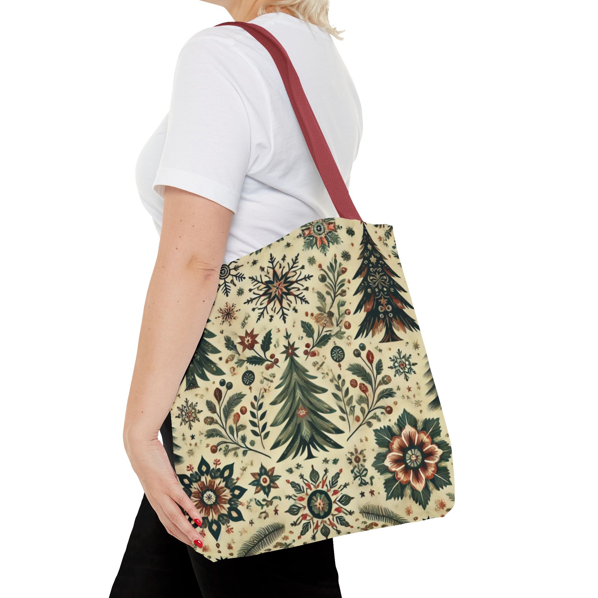Vintage Retro Christmas Tree Holiday Tote Bag