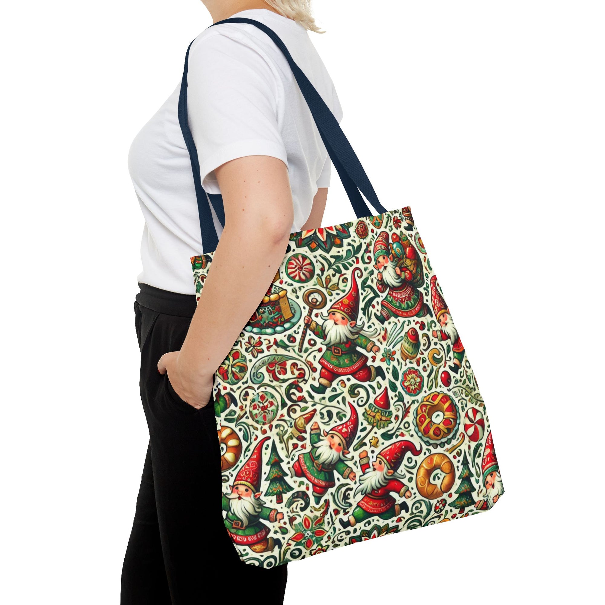 Christmas Gnomes Food Fight Whimsical Holiday Tote Bag