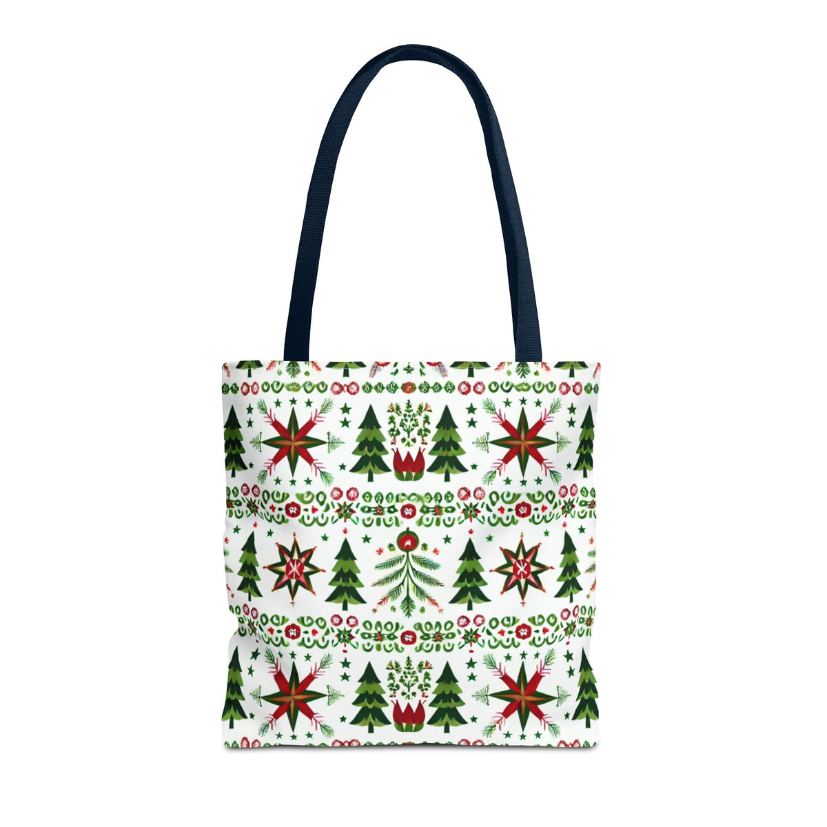 Polish Christmas Folk Art Pattern Stars Pines &amp; Florals Tote Bag