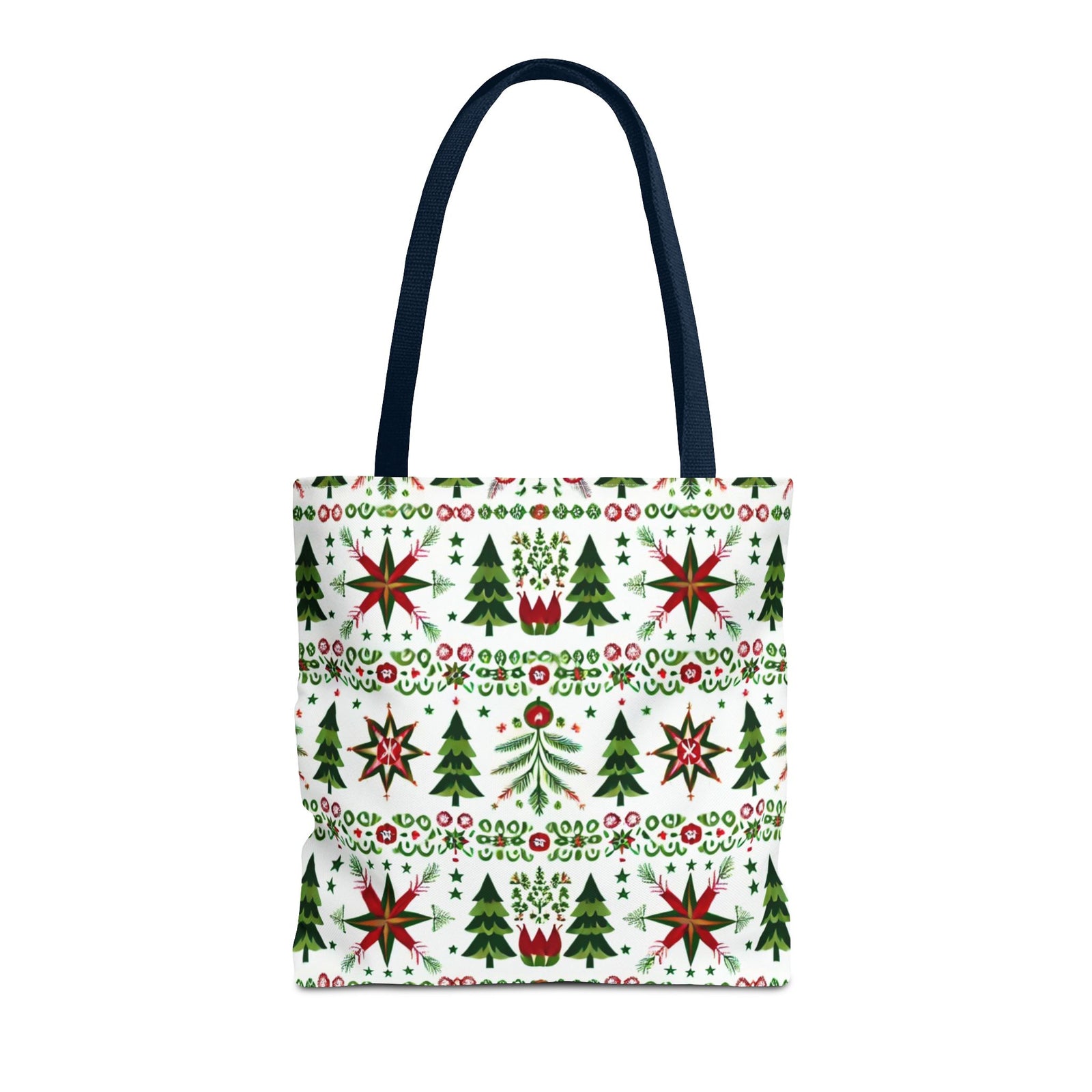Polish Christmas Folk Art Pattern Stars Pines & Florals Tote Bag