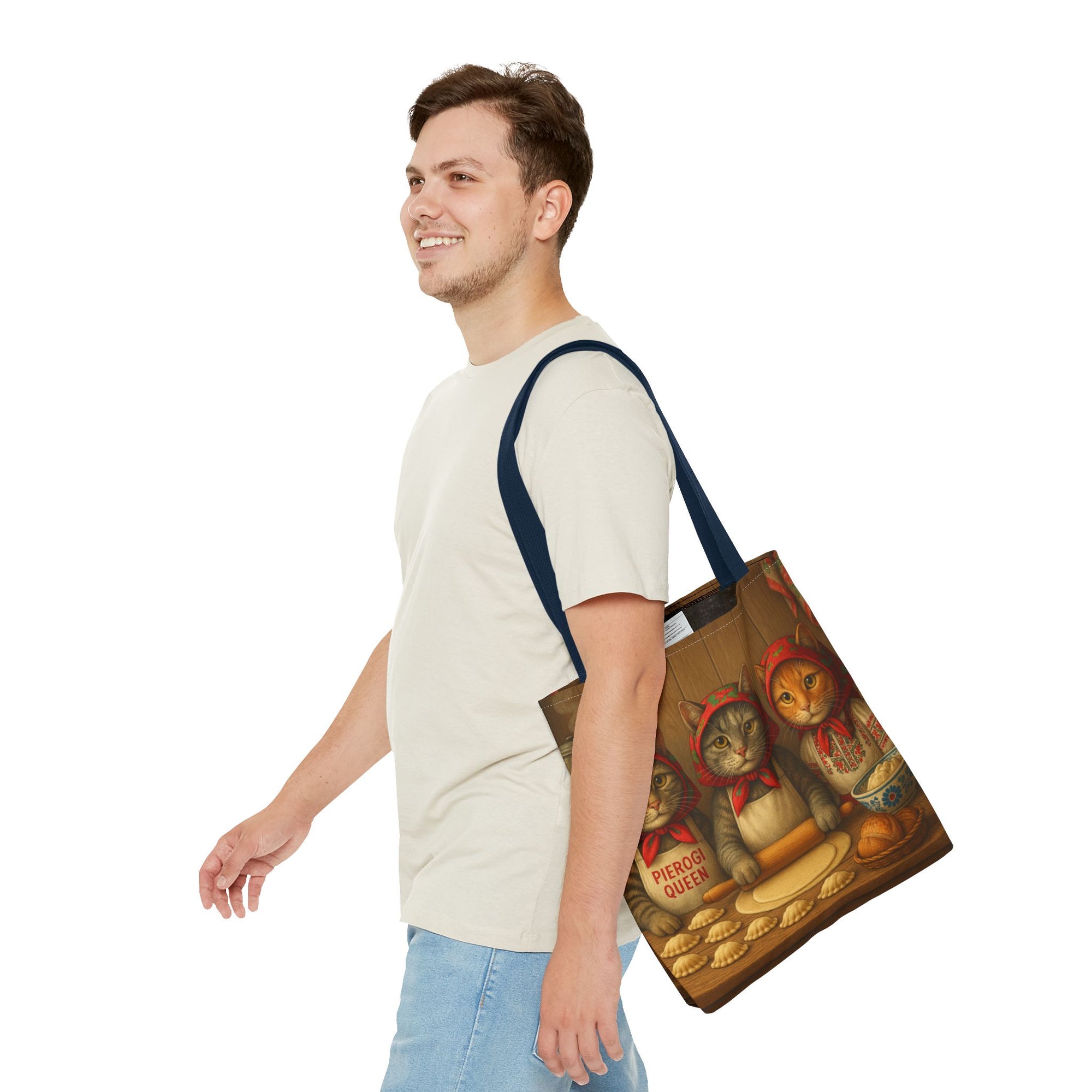 Babcia Cat Trio Making Pierogi Tote Bag