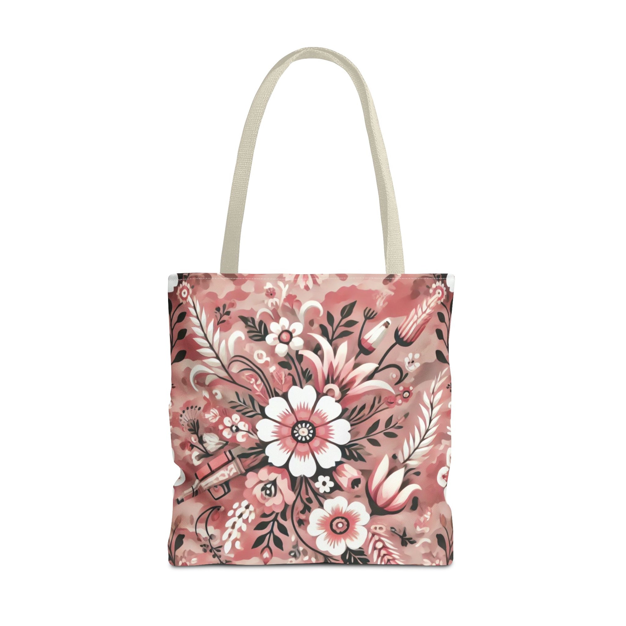 Pink Camouflage Floral Pattern Tote Bag