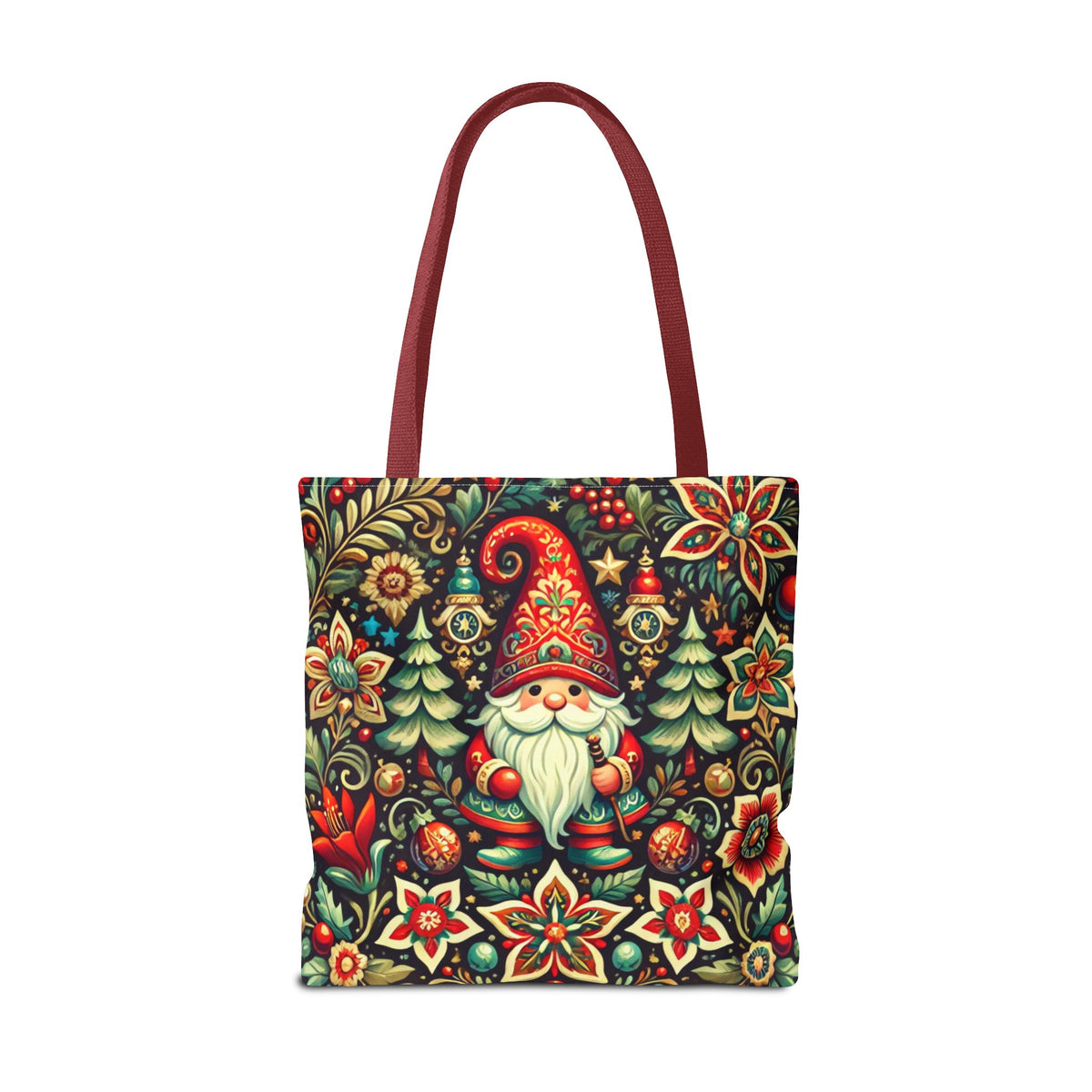 Christmas Gnome Festive Holiday Polish Folk Art Pattern Tote Bag