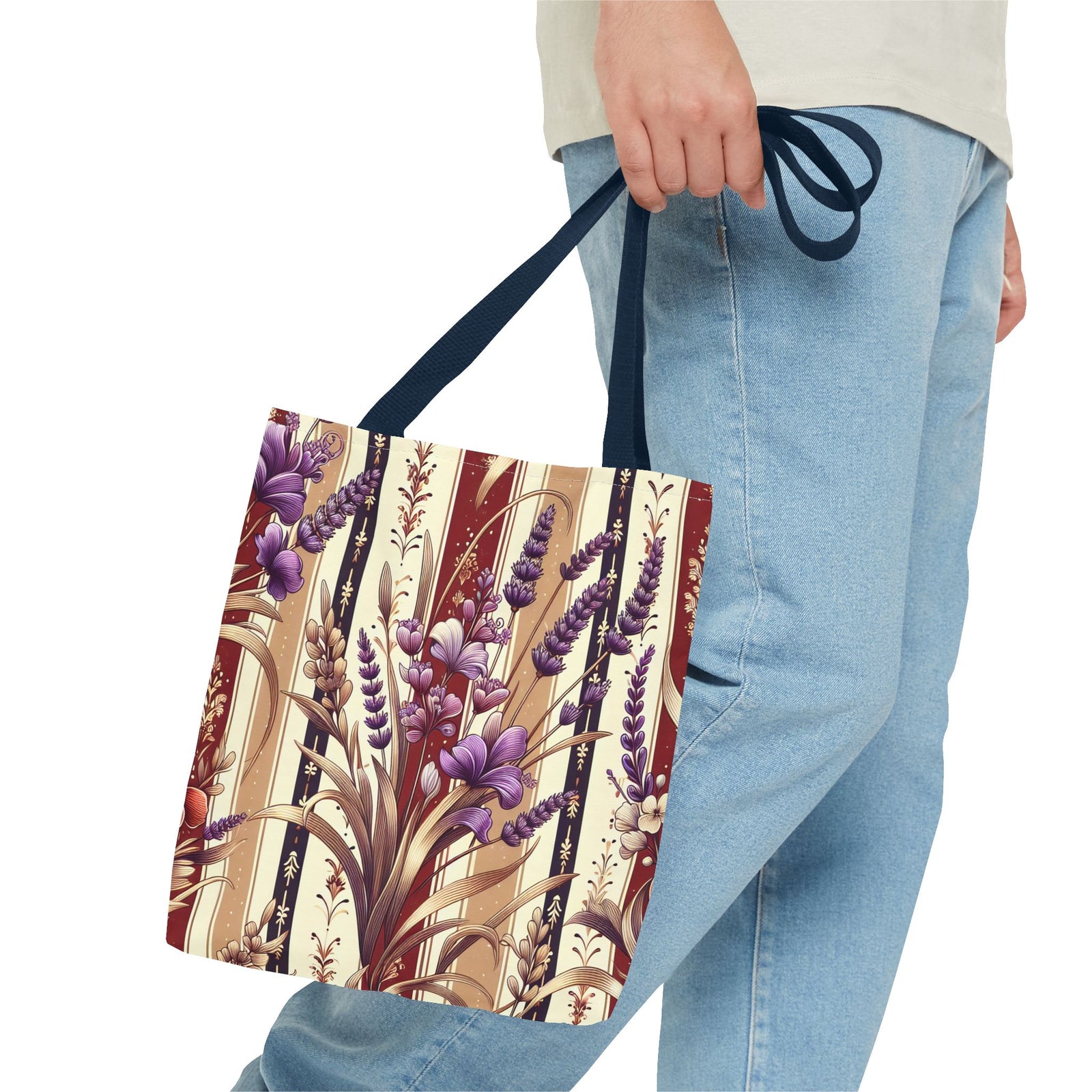 Lavender Floral Pattern Tote Bag