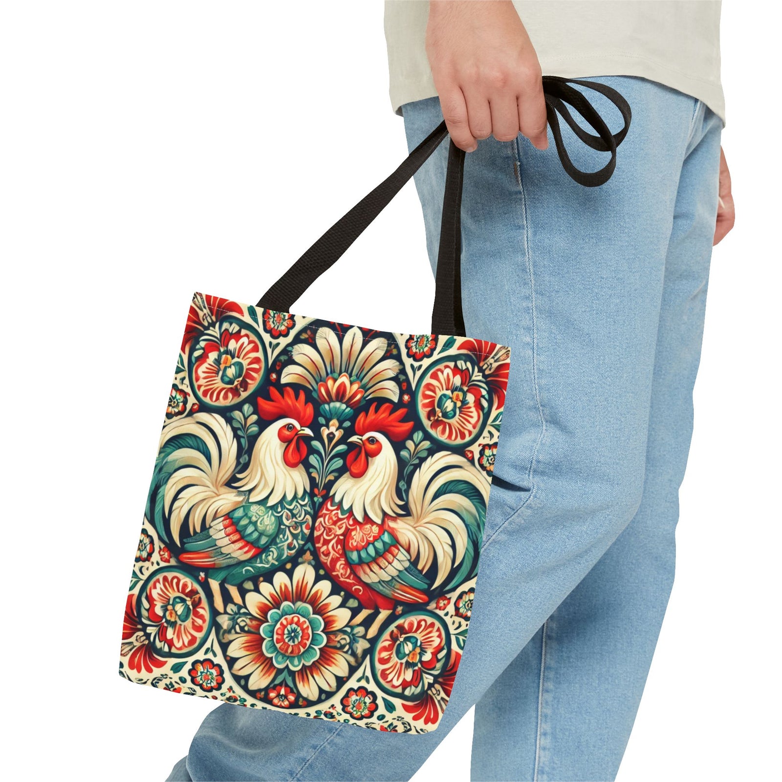 Retro Polish Chicken Pattern Tote Bag