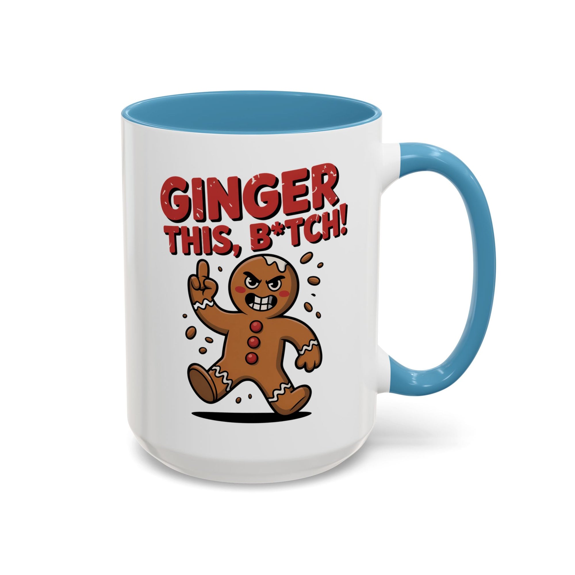 Angry Gingerbread Man Coffee Mug With Color Inside