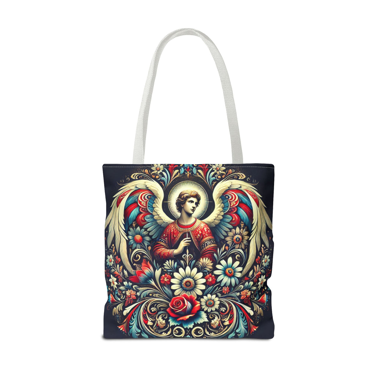 Archangel Michael Polish Floral Folk Art Tote Bag