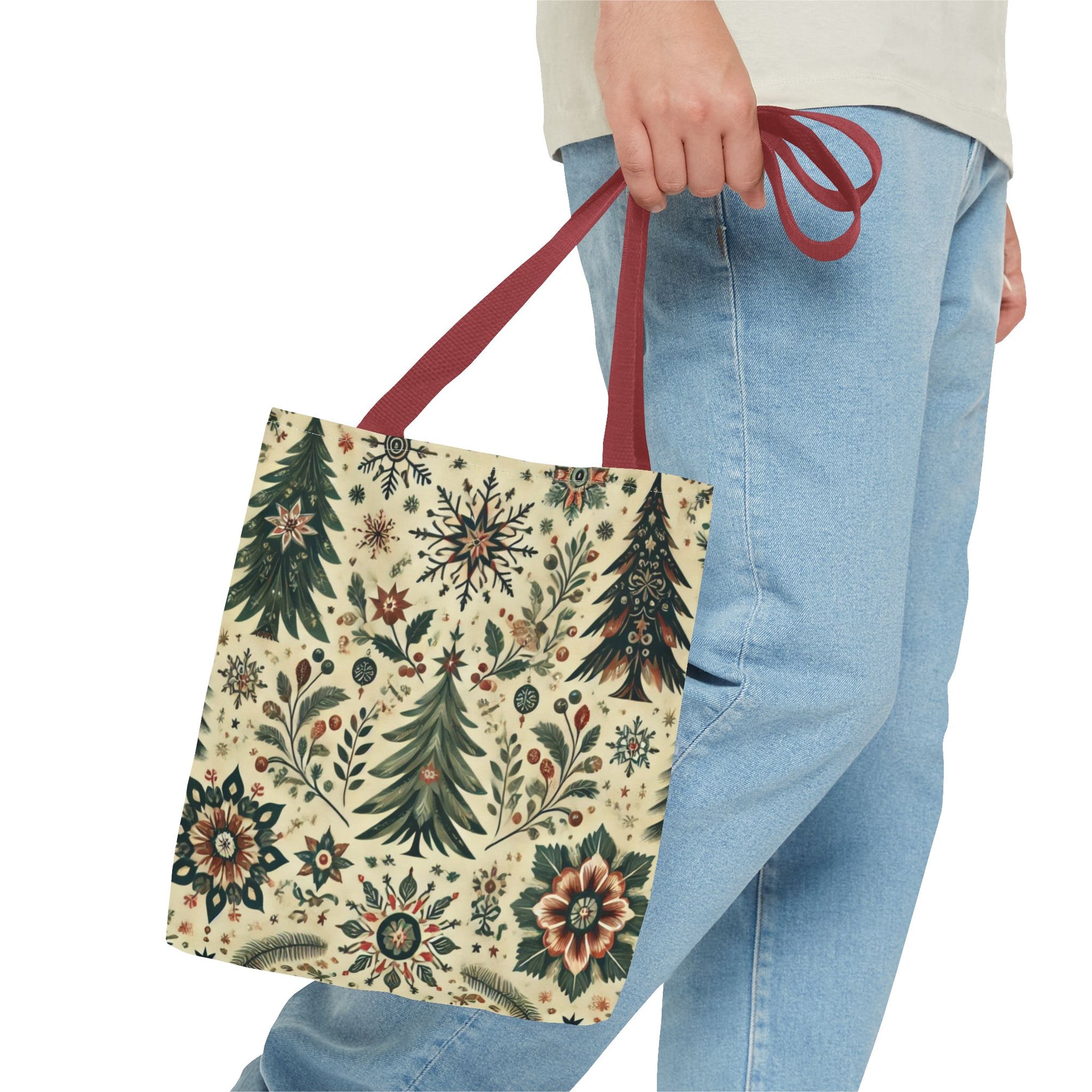 Vintage Retro Christmas Tree Holiday Tote Bag