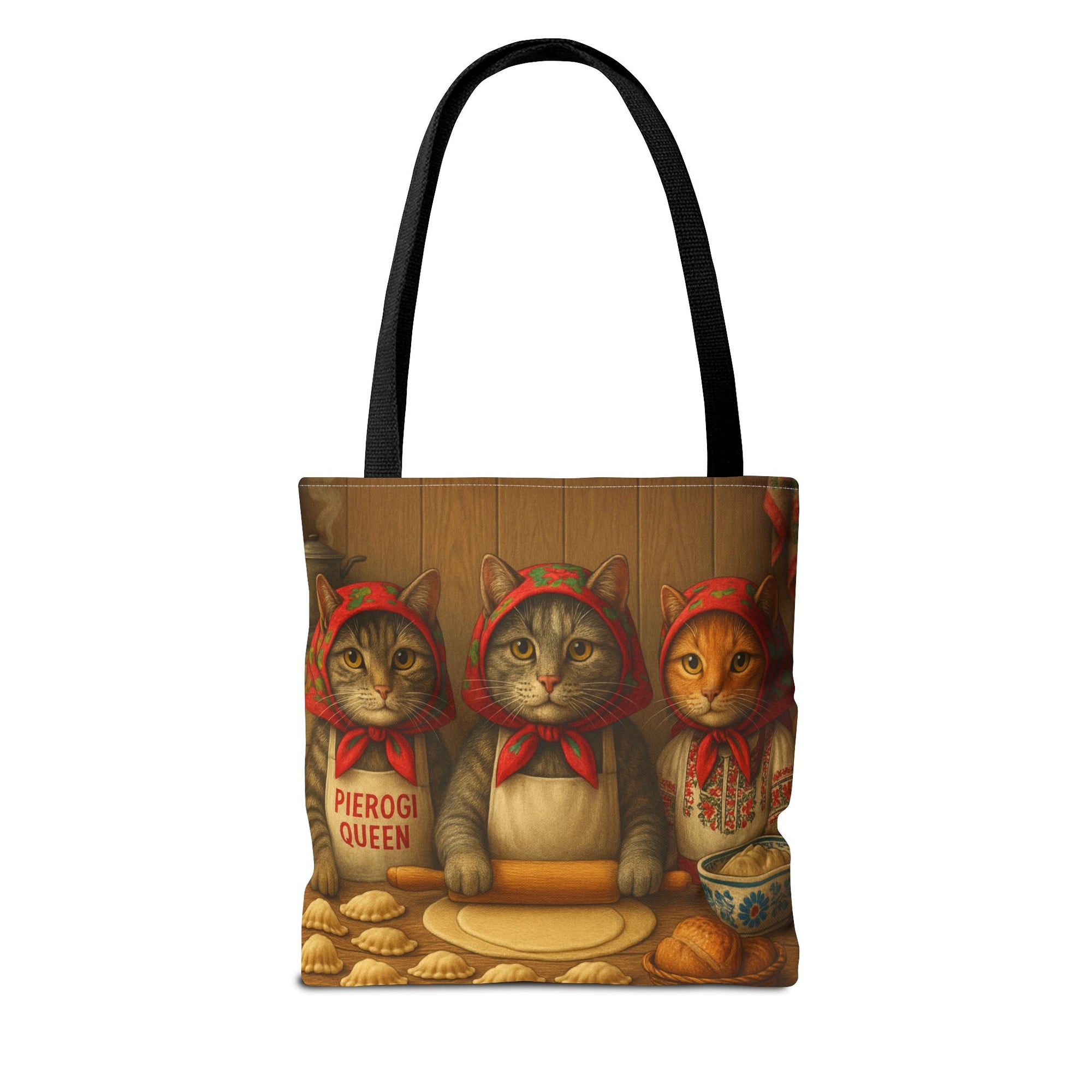 Babcia Cat Trio Making Pierogi Tote Bag