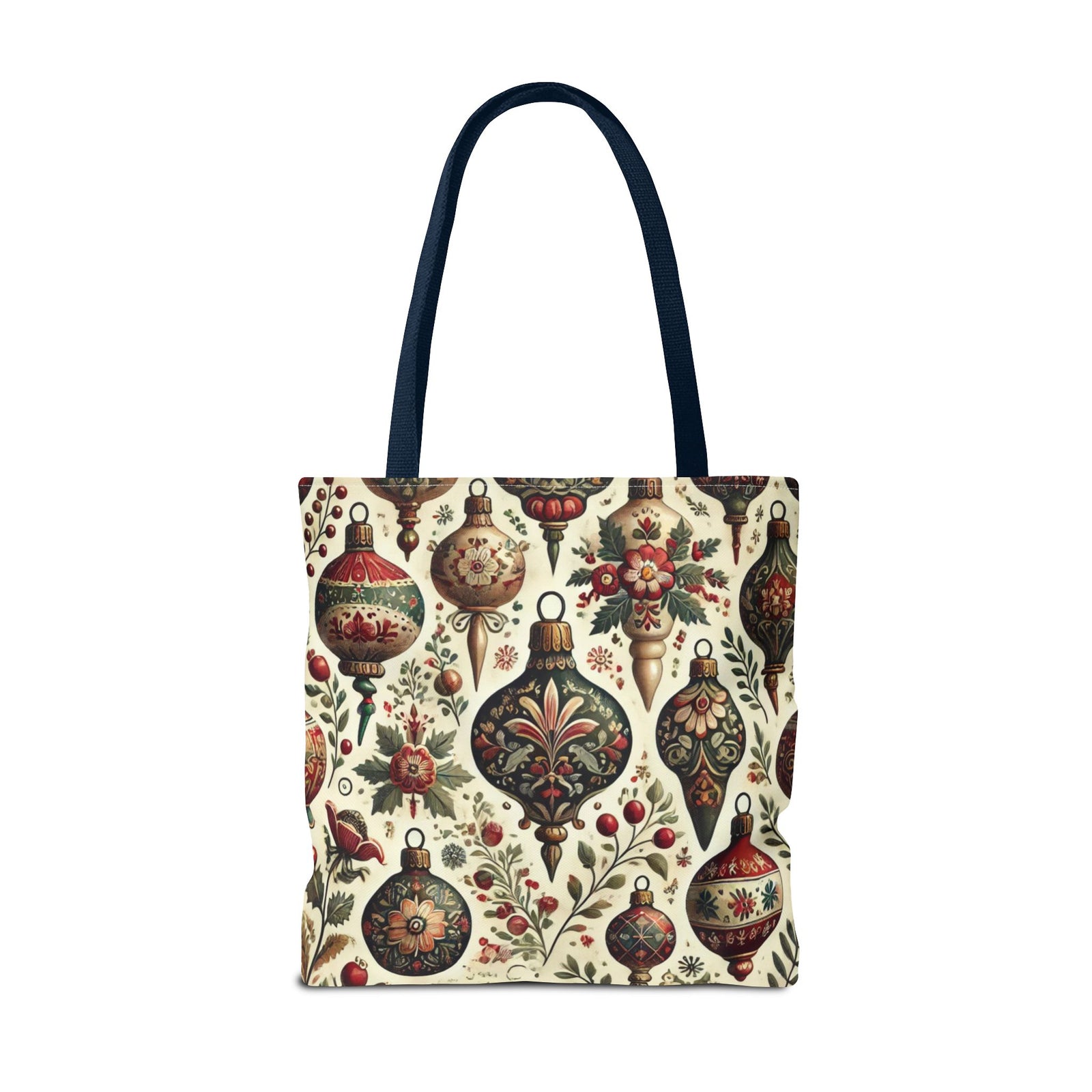 Vintage Christmas Bulbs Festive Holiday Tote Bag