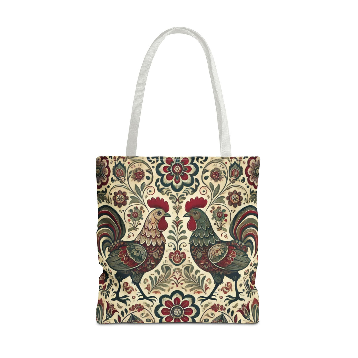 Retro Themed Polish Wycinanki Rooster Pattern Folk Art Tote Bag
