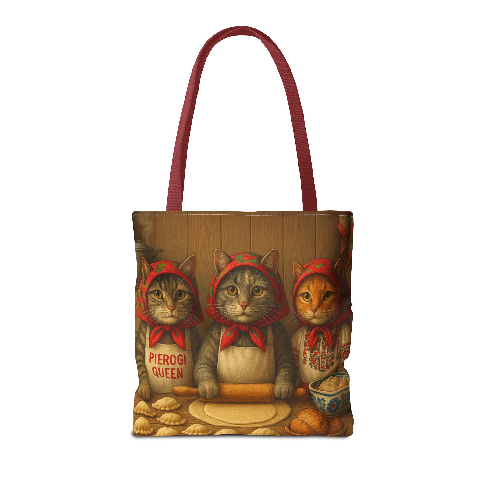 Babcia Cat Trio Making Pierogi Tote Bag