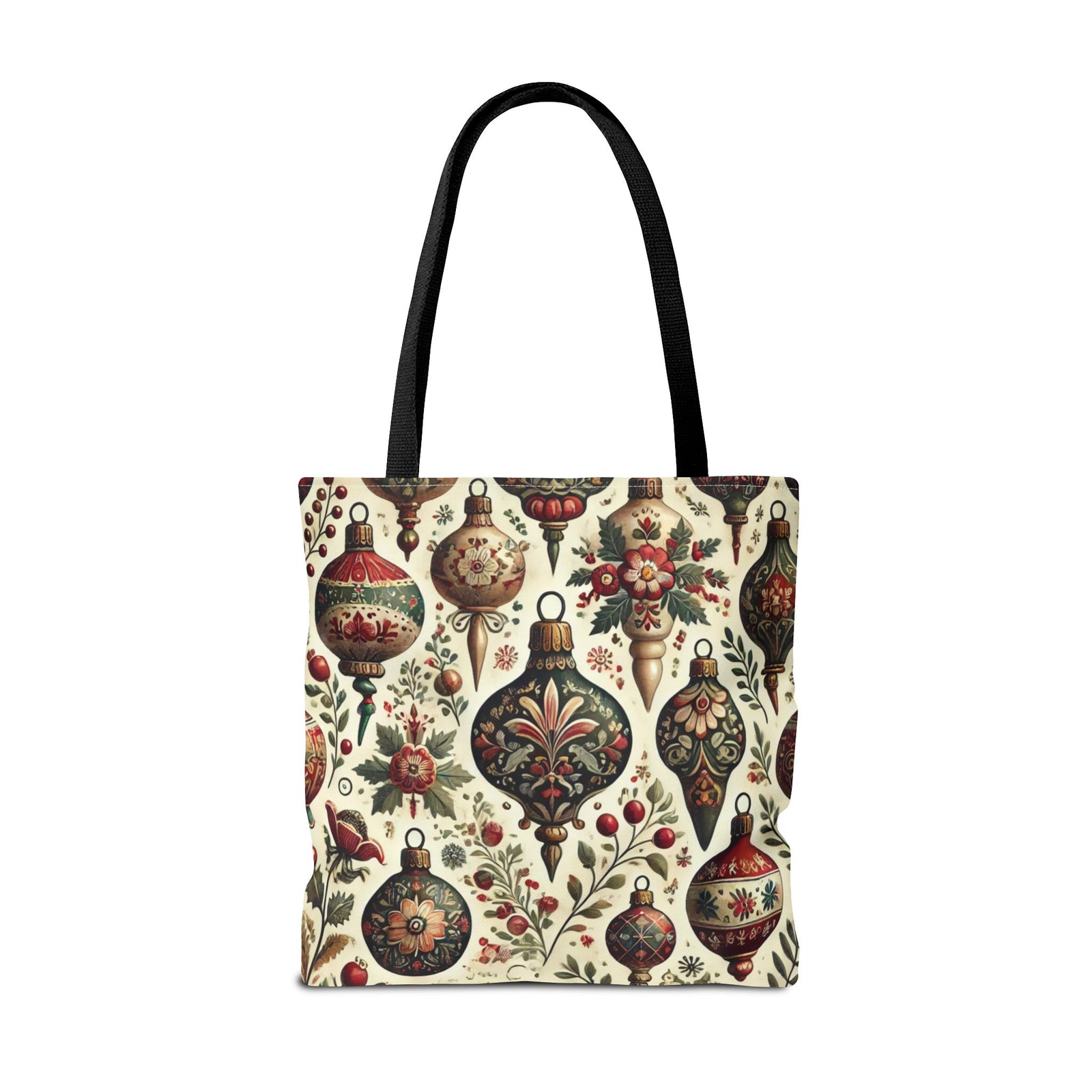 Vintage Christmas Bulbs Festive Holiday Tote Bag