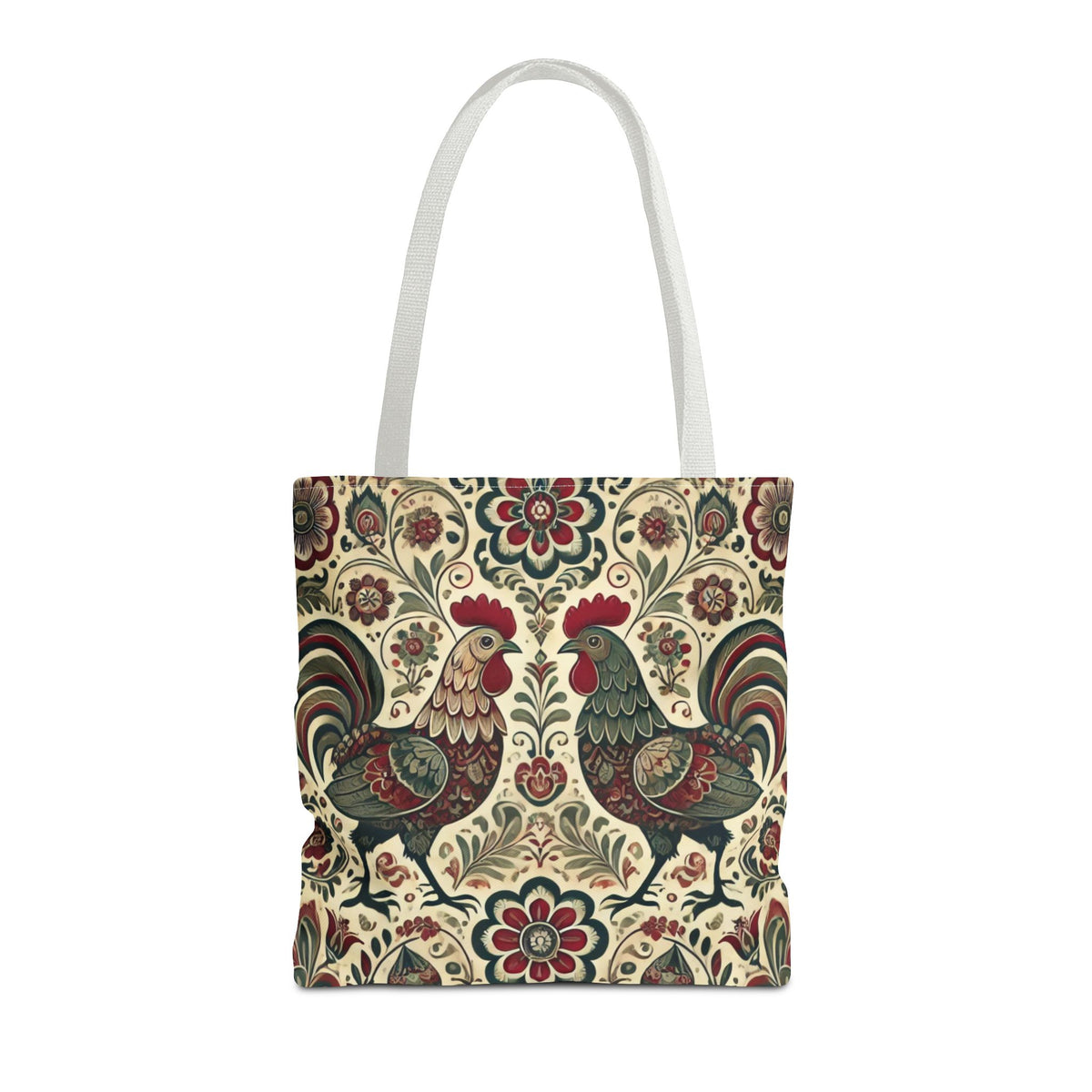 Retro Themed Polish Wycinanki Rooster Pattern Folk Art Tote Bag