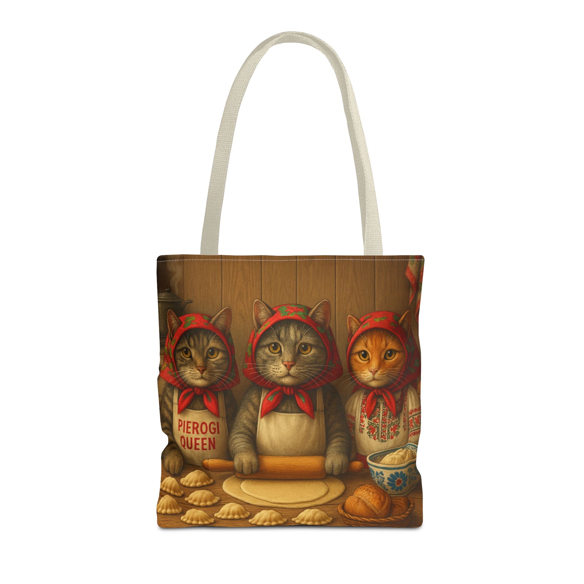 Babcia Cat Trio Making Pierogi Tote Bag