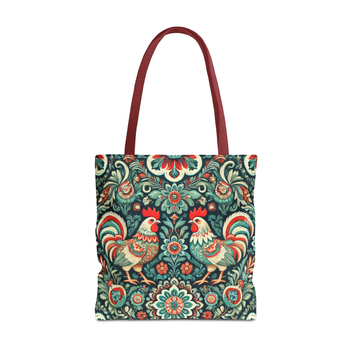 Polish Wycinanki Chickens Floral Design Tote Bag