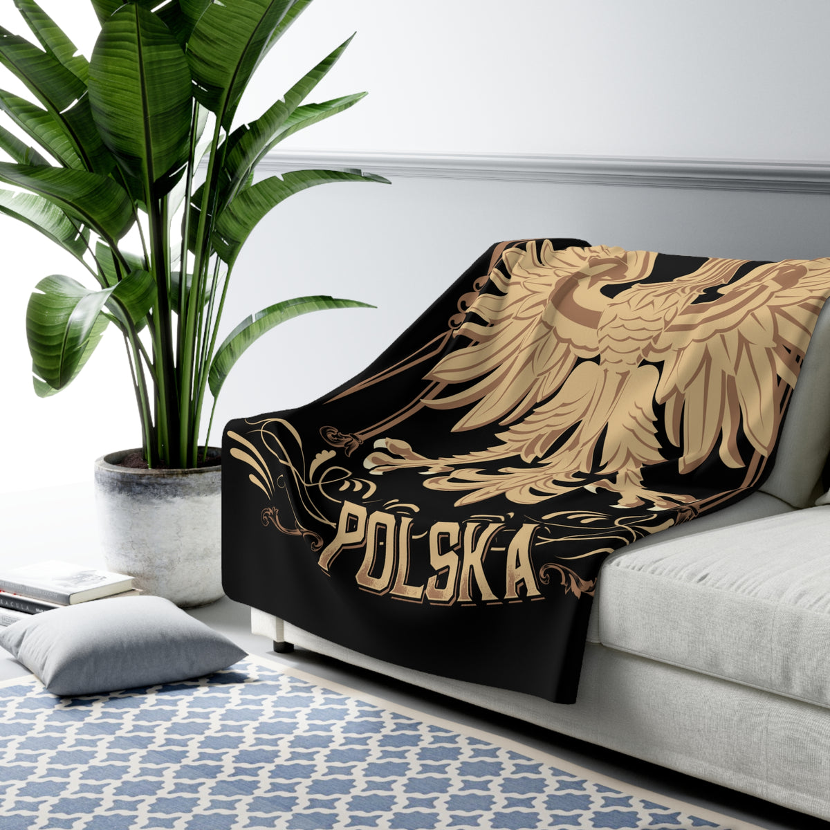 Polska Eagle Sherpa Fleece Blanket