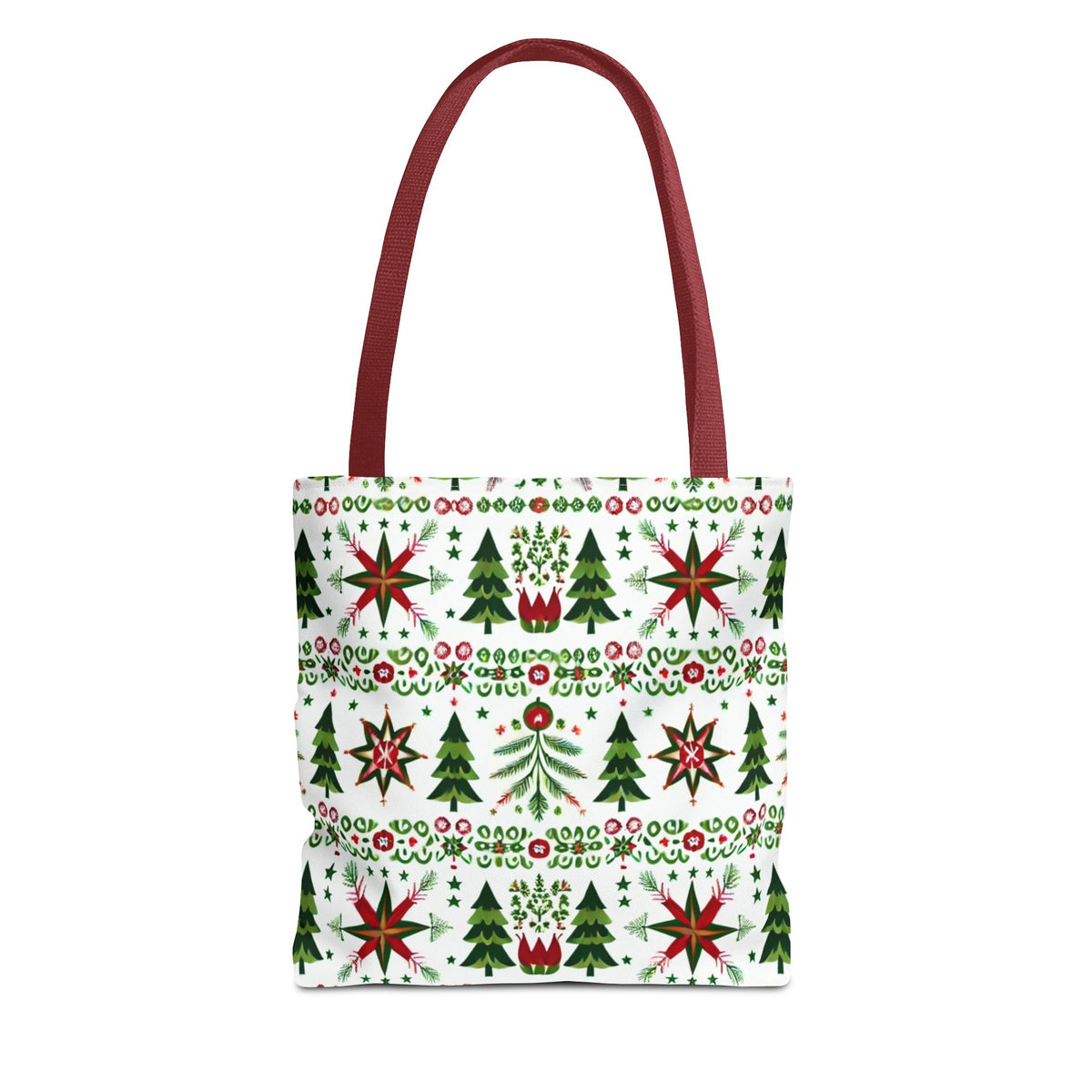 Polish Christmas Folk Art Pattern Stars Pines &amp; Florals Tote Bag