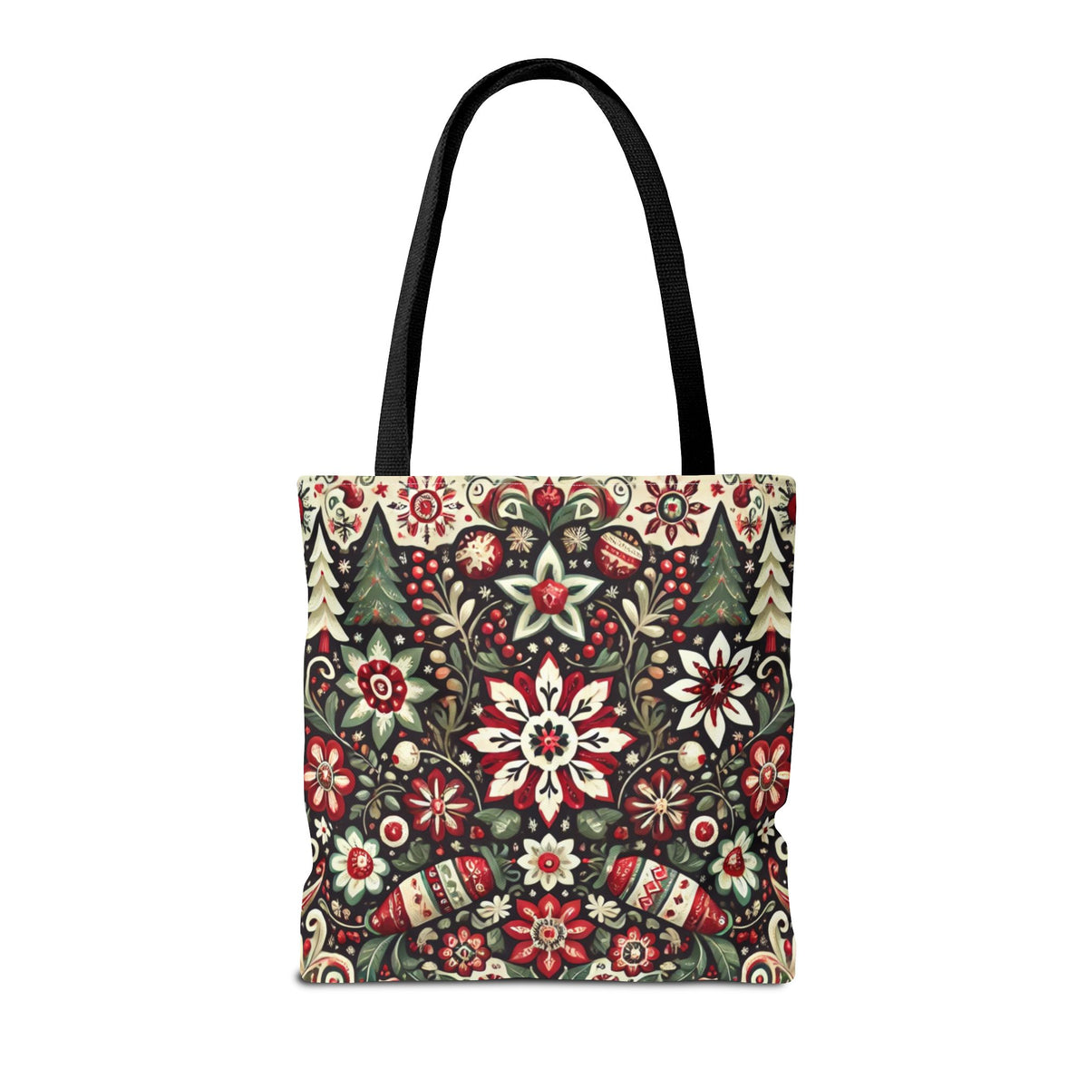 Antique Holiday Retro Christmas Folk Art Tote Bag