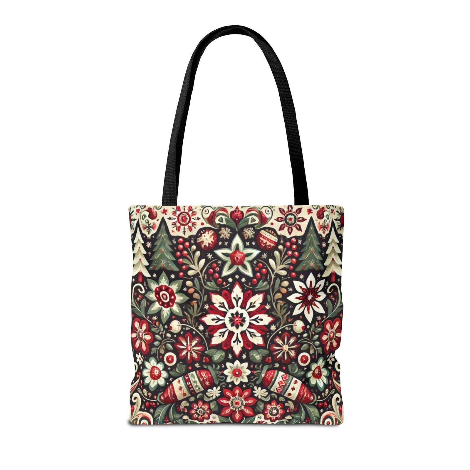 Antique Holiday Retro Christmas Folk Art Tote Bag