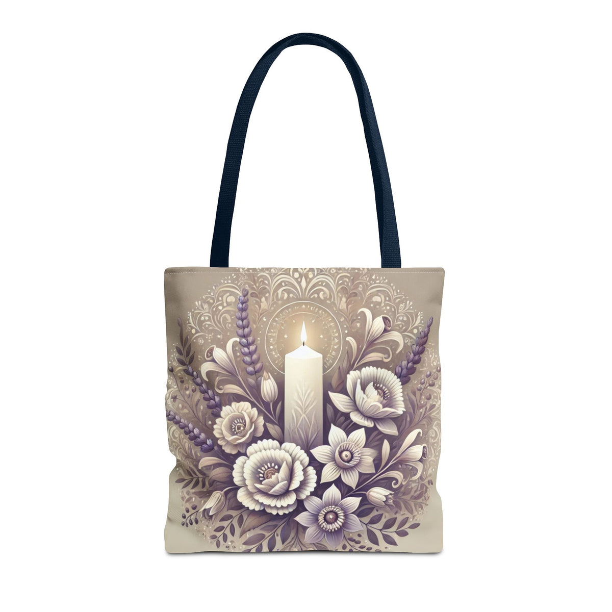 All Saints Day Religious Floral Folk Art Tote Bag