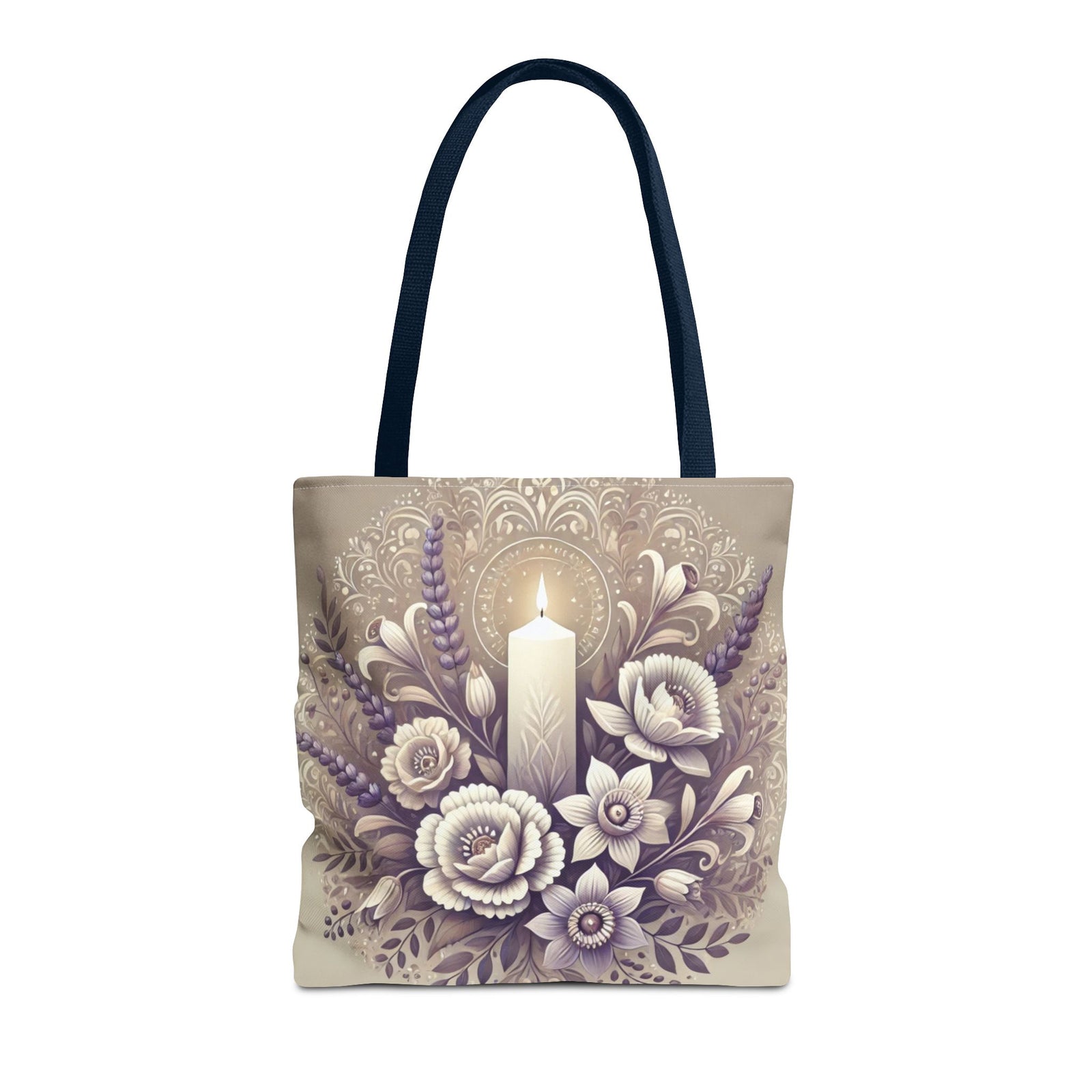 All Saints Day Religious Floral Folk Art Tote Bag
