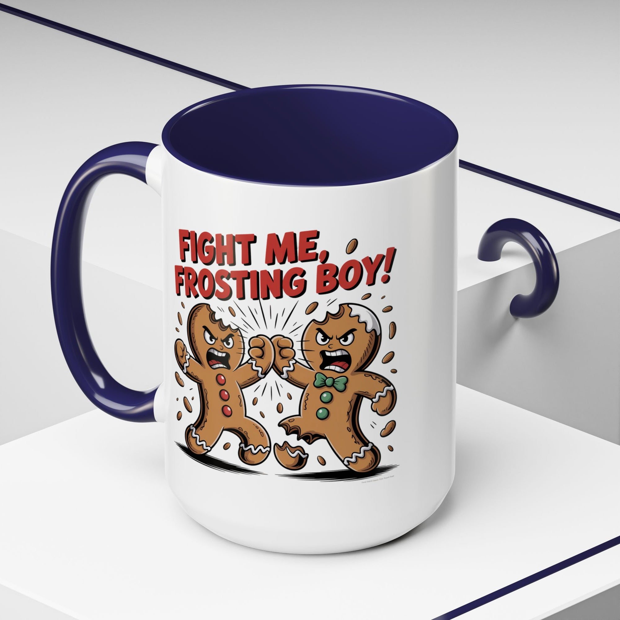 Funny Gingerbread Man Fight Me Frosting Boy Coffee Mug With Color Inside
