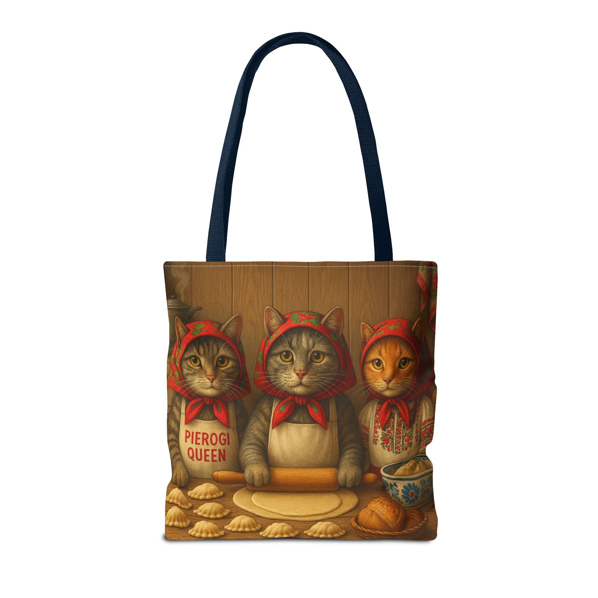 Babcia Cat Trio Making Pierogi Tote Bag