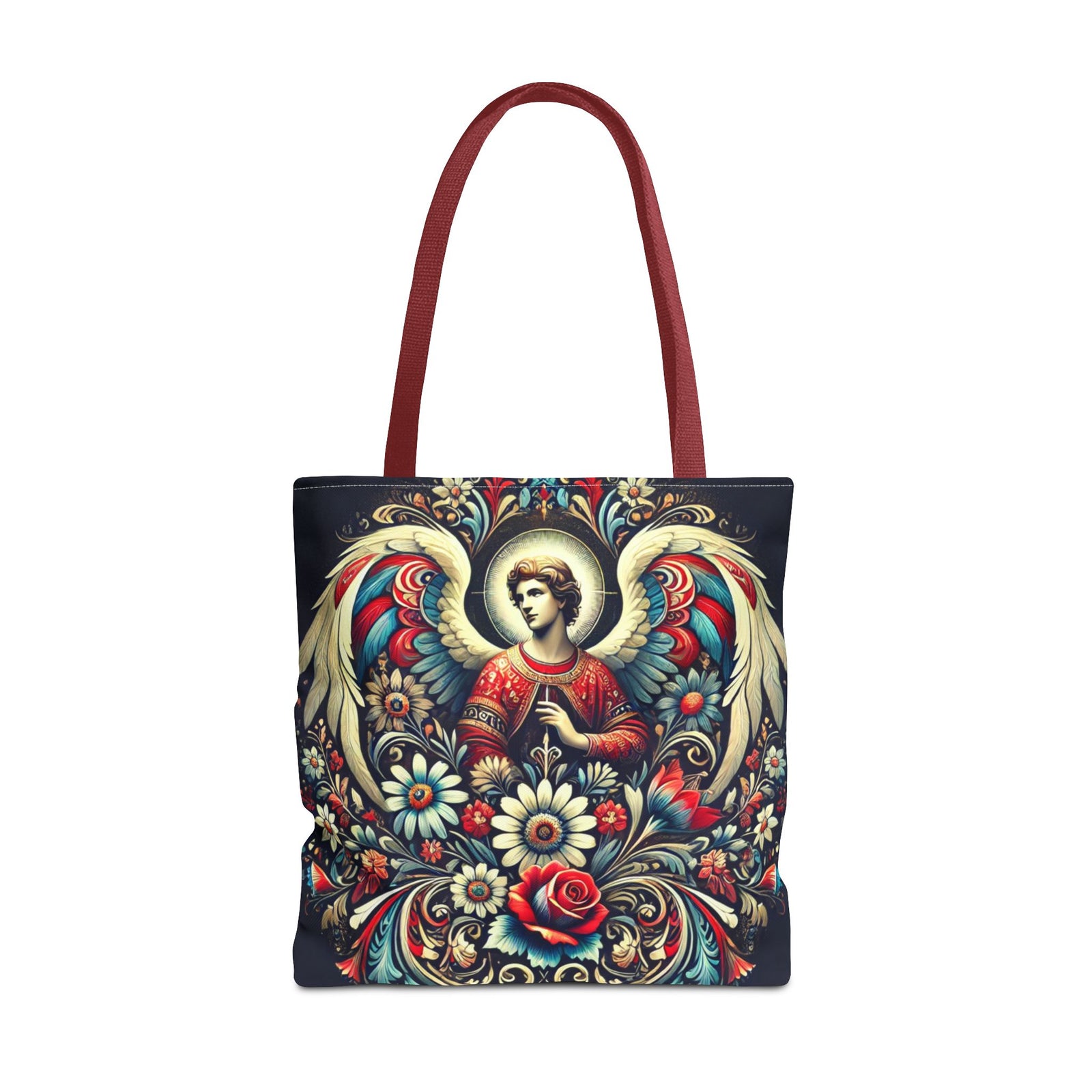 Archangel Michael Polish Floral Folk Art Tote Bag