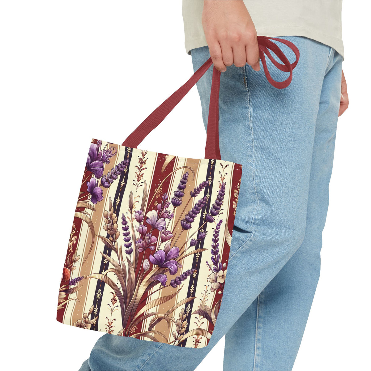 Lavender Floral Pattern Tote Bag