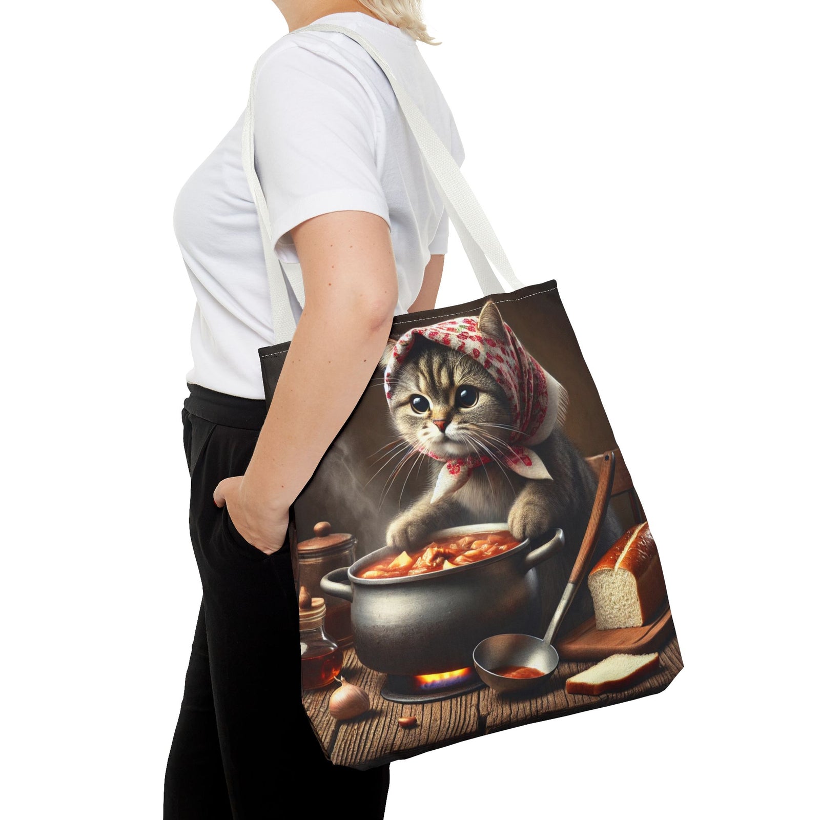 Cute Polish Cat Cooking Bigos Tote Bag
