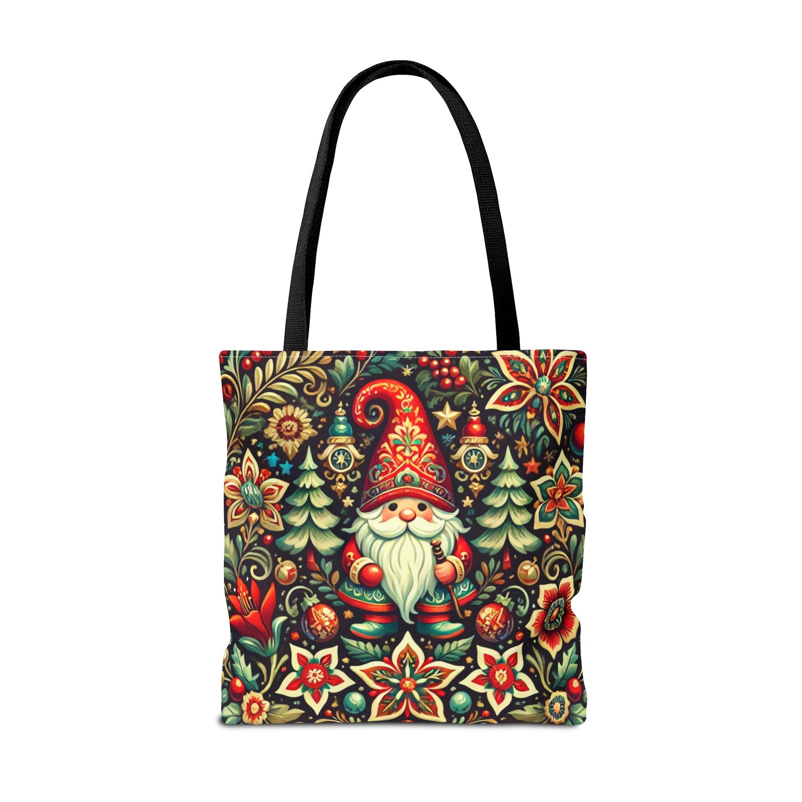 Christmas Gnome Festive Holiday Polish Folk Art Pattern Tote Bag