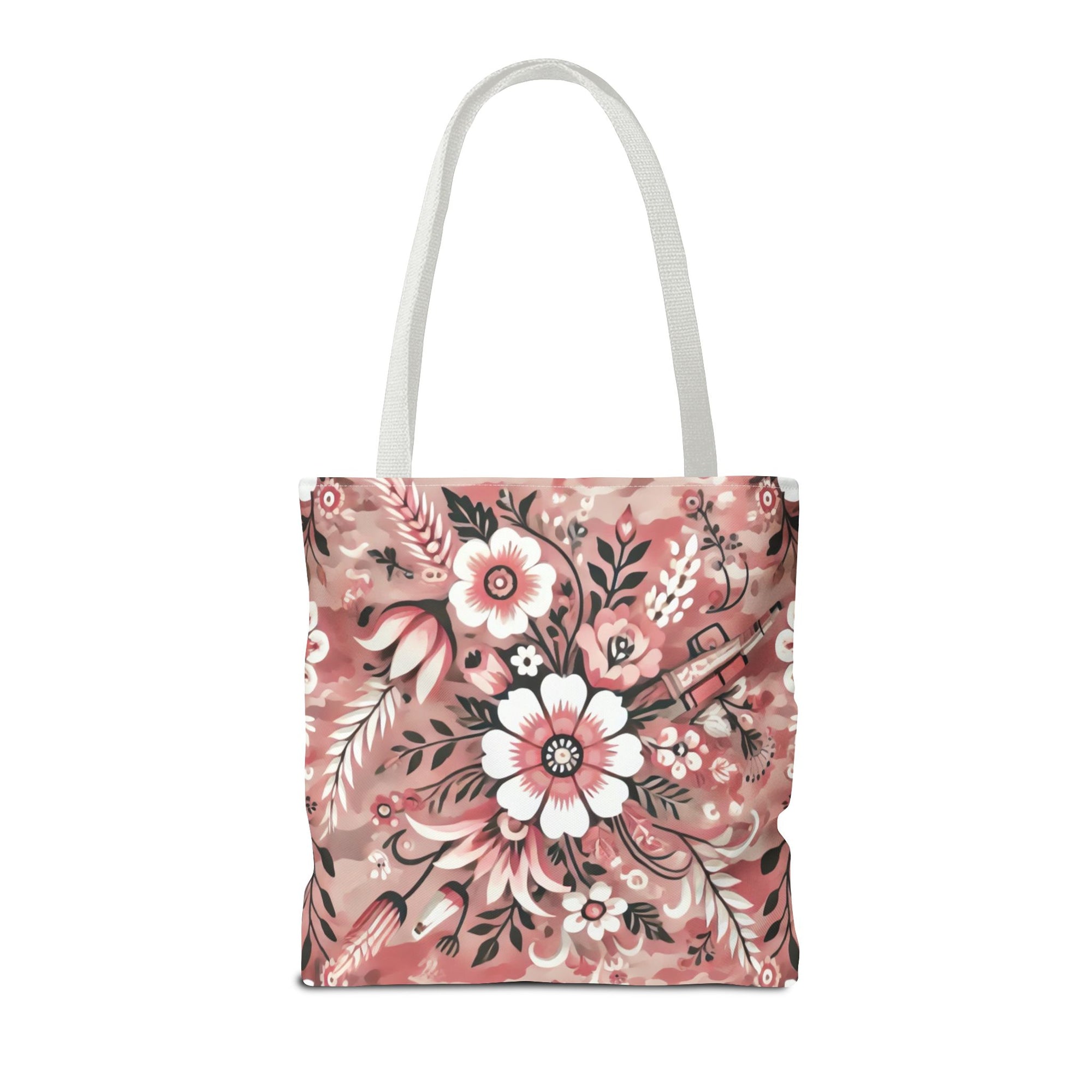 Pink Camouflage Floral Pattern Tote Bag