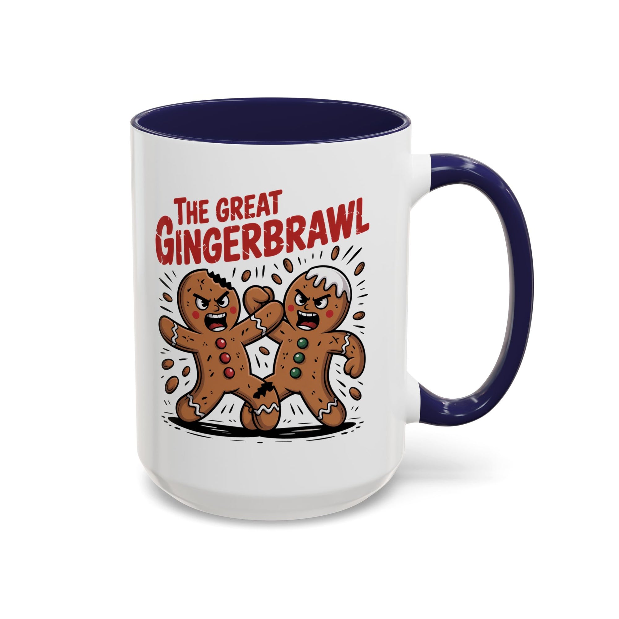 Gingerbread Man GingerBrawl Coffee Mug With Color Inside