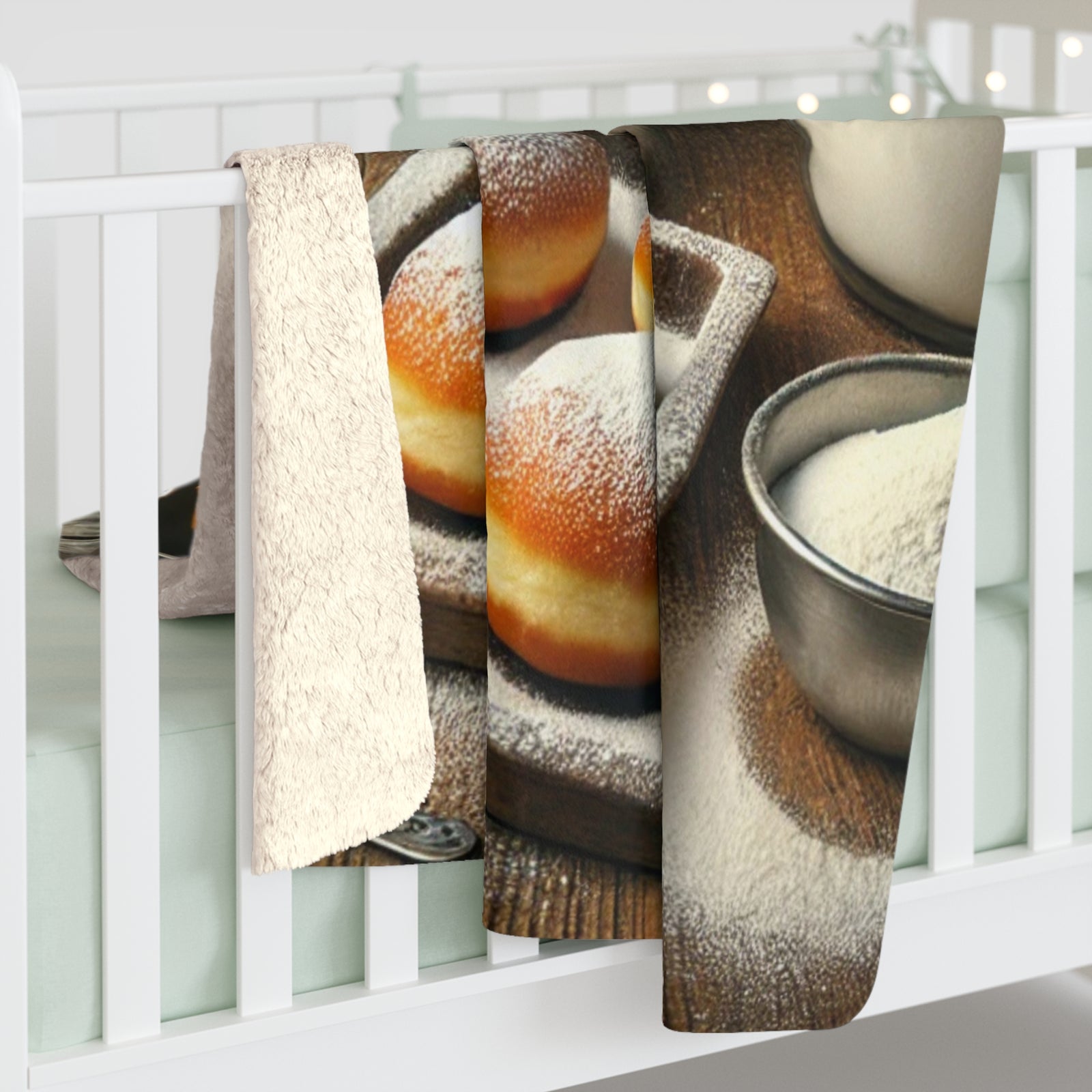 Polish Cat Making Paczki Sherpa Fleece Blanket