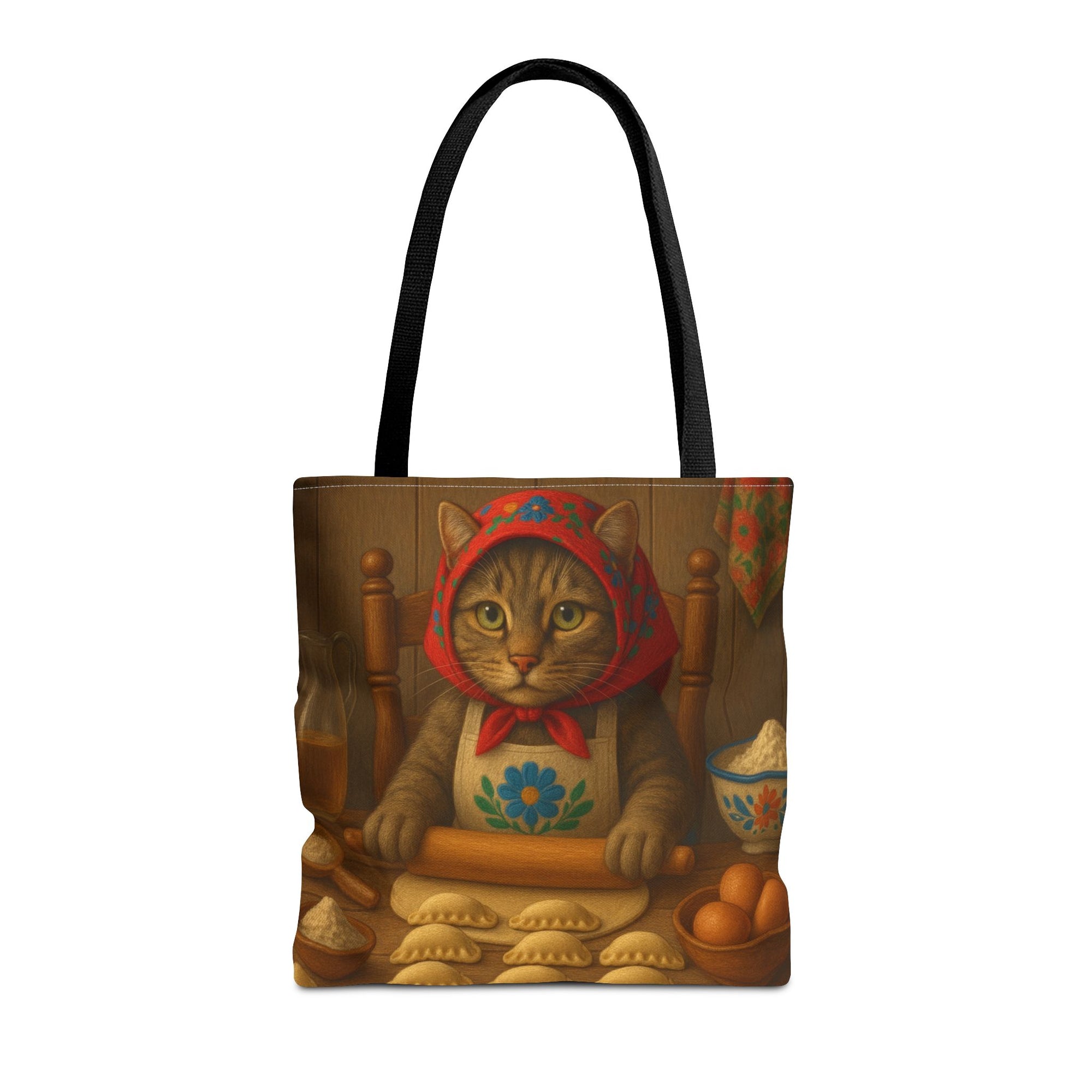 Slovak Babka Cat Making Pirohy Tote Bag