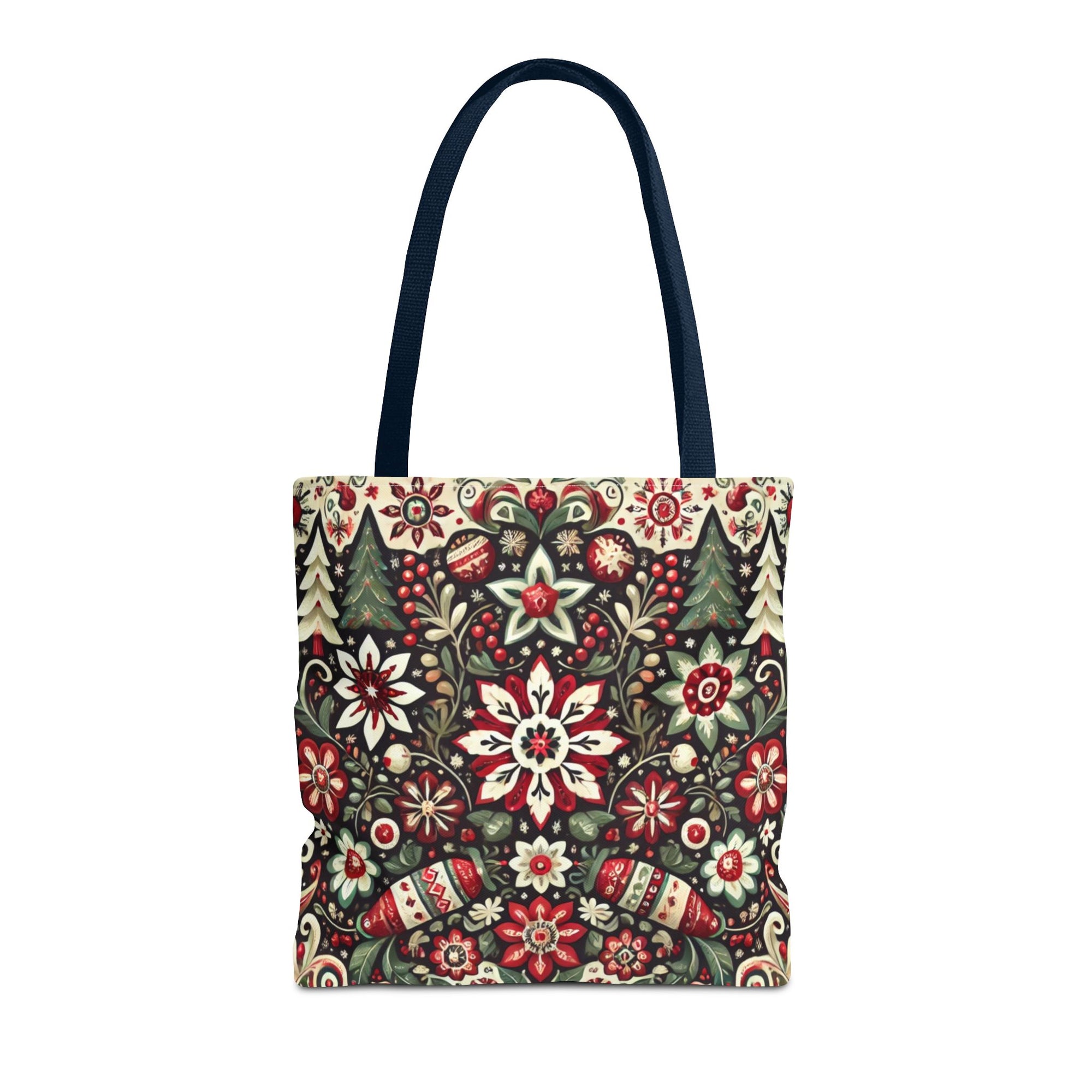 Antique Holiday Retro Christmas Folk Art Tote Bag