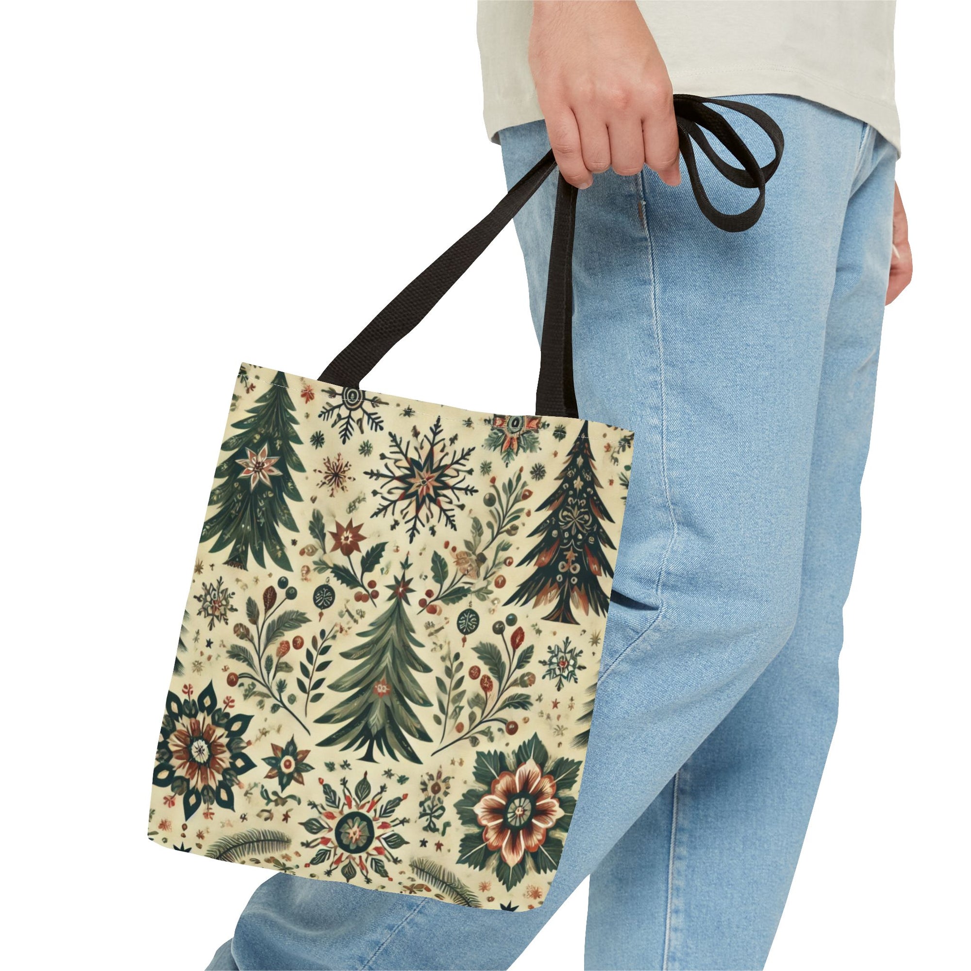 Vintage Retro Christmas Tree Holiday Tote Bag