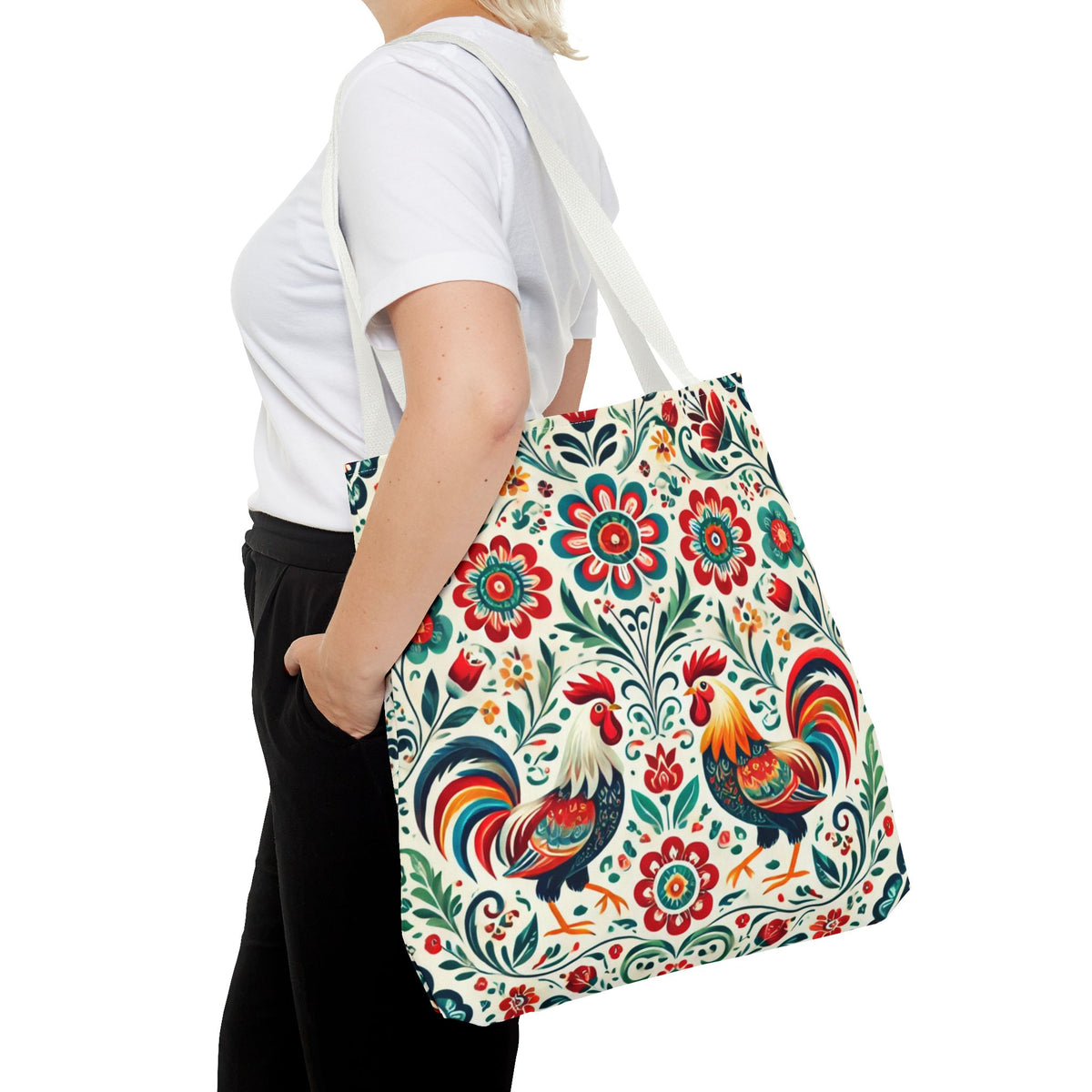 Colorful Polish Wycinanki Floral Design Tote Bag