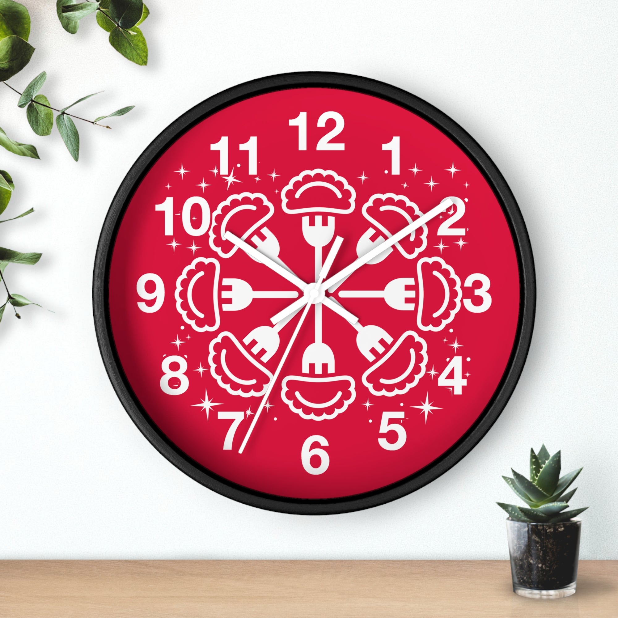 Pierogi Snowflake Wall Clock