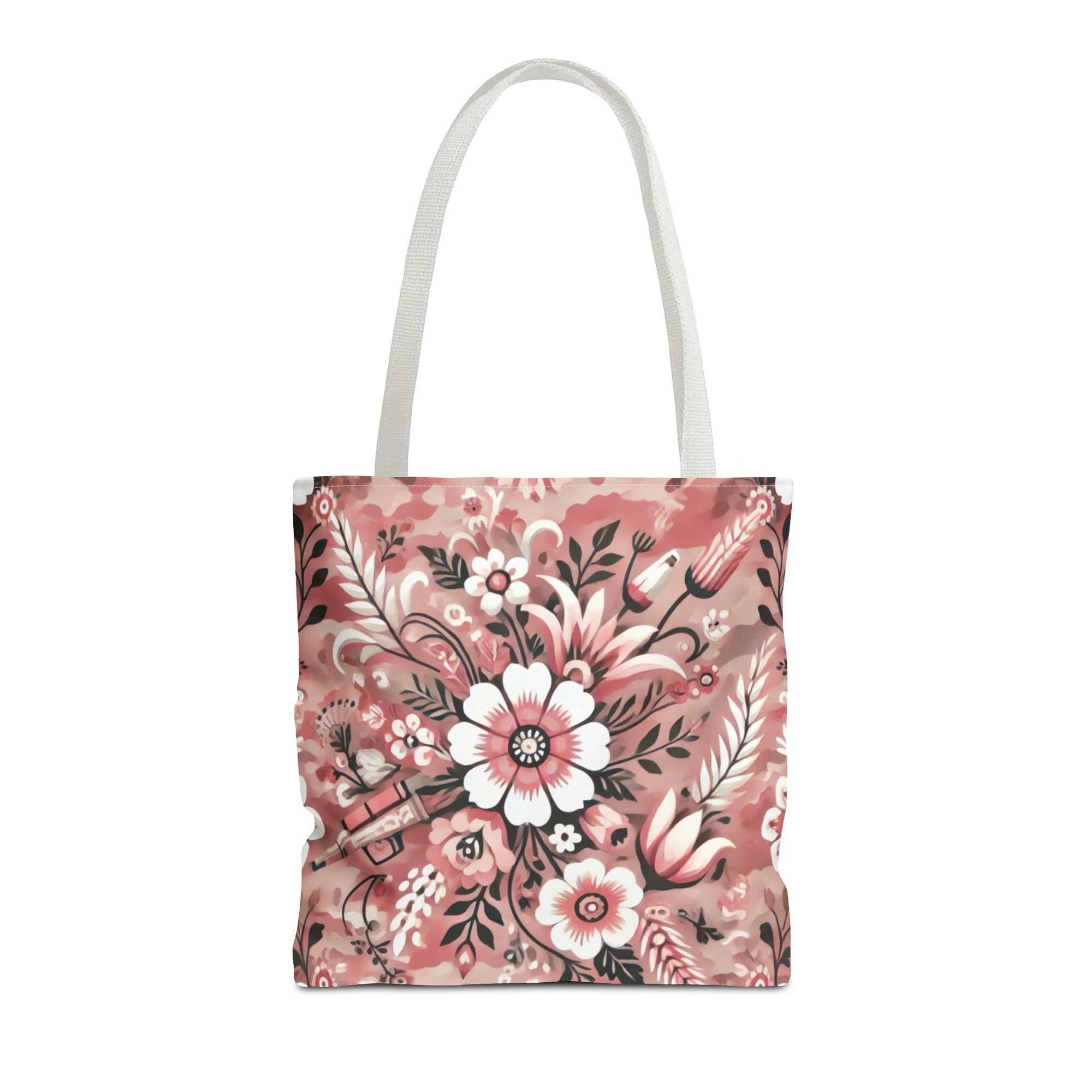 Pink Camouflage Floral Pattern Tote Bag