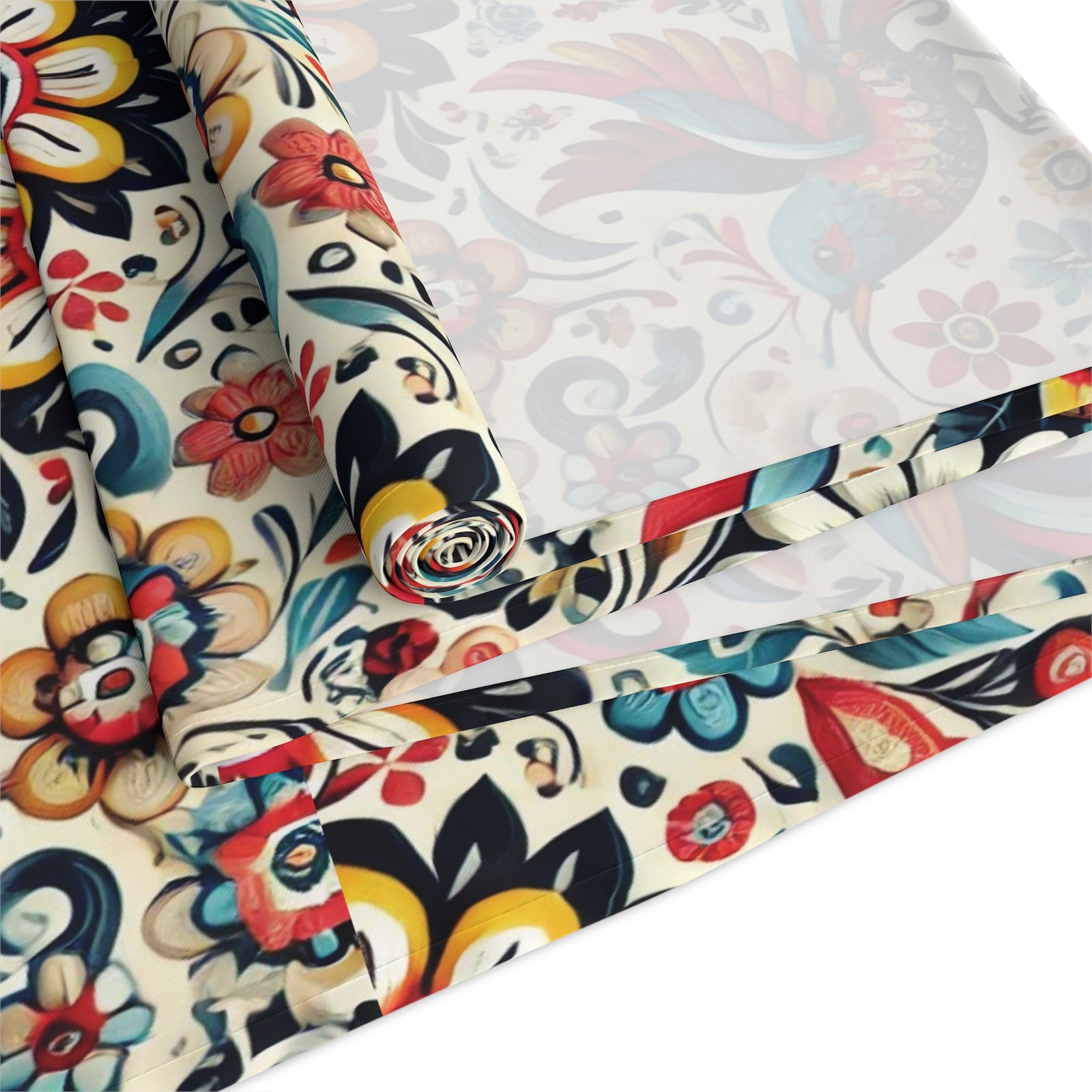 Birds and Flowers Floral Table Runner