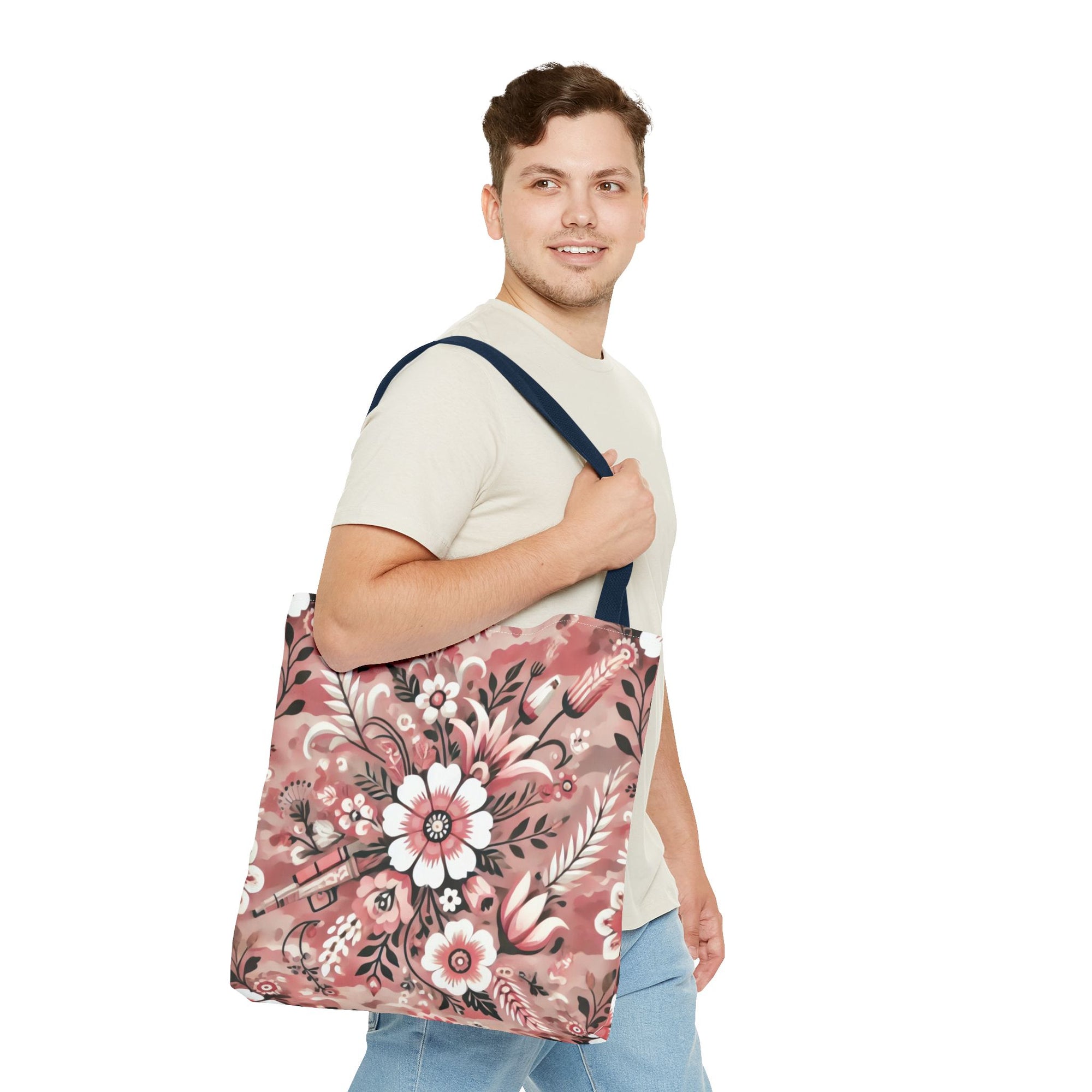Pink Camouflage Floral Pattern Tote Bag