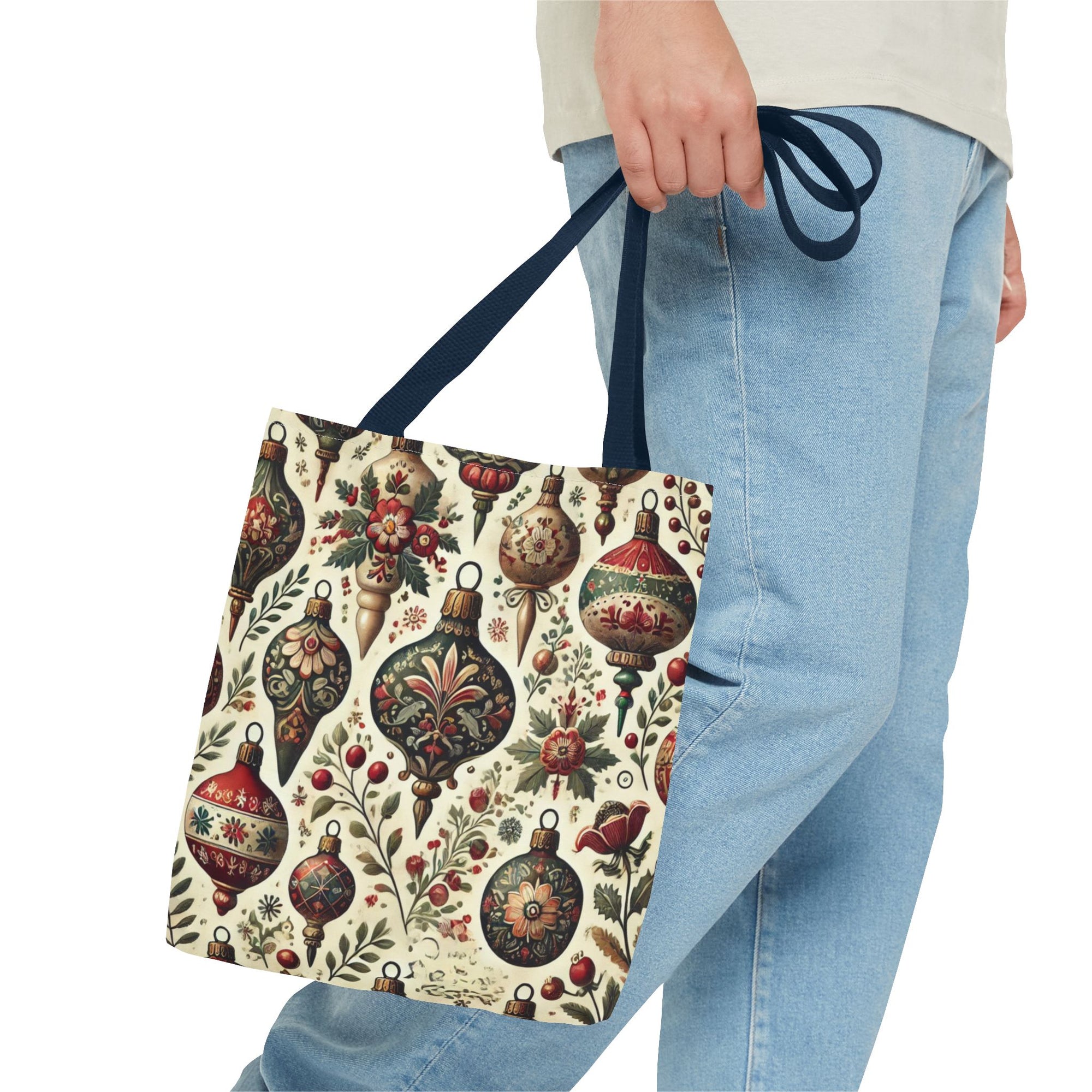 Vintage Christmas Bulbs Festive Holiday Tote Bag